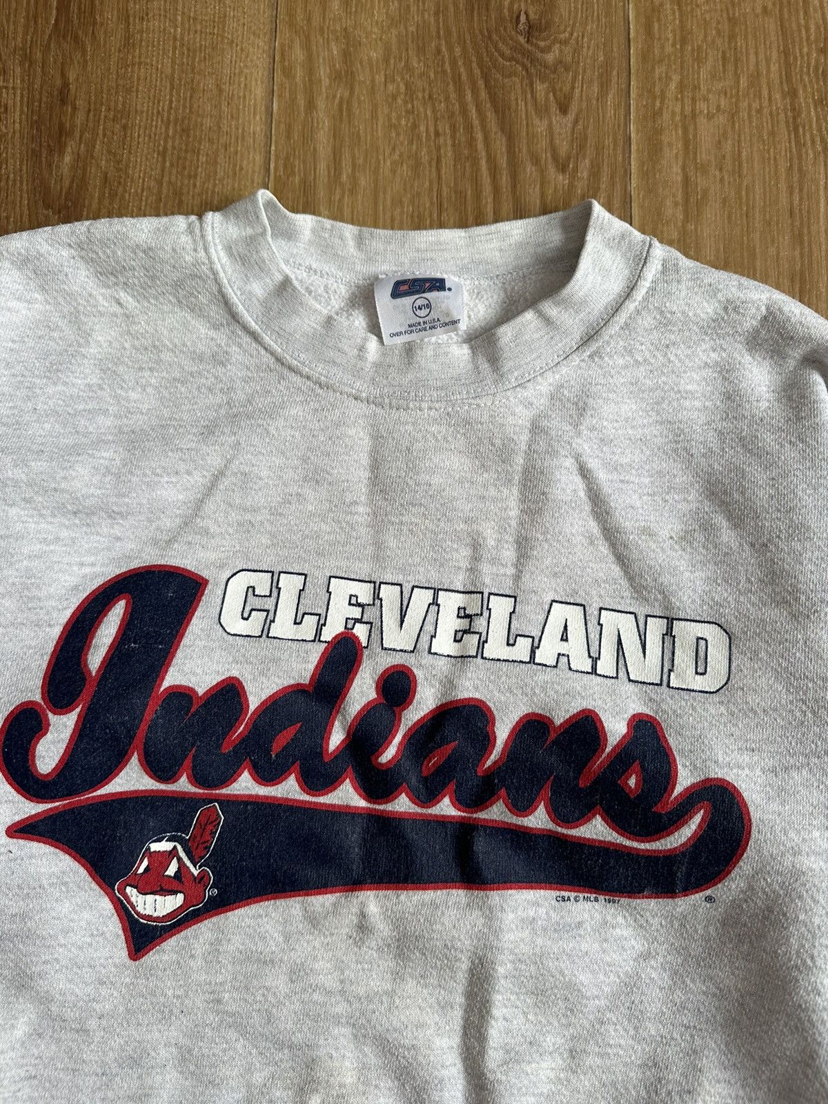 Logo 7 × MLB × Vintage Vintage 90s MLB Cleveland Indians Crewneck Sweatshirt Size US XS / EU 42 / 0 - 2 Thumbnail
