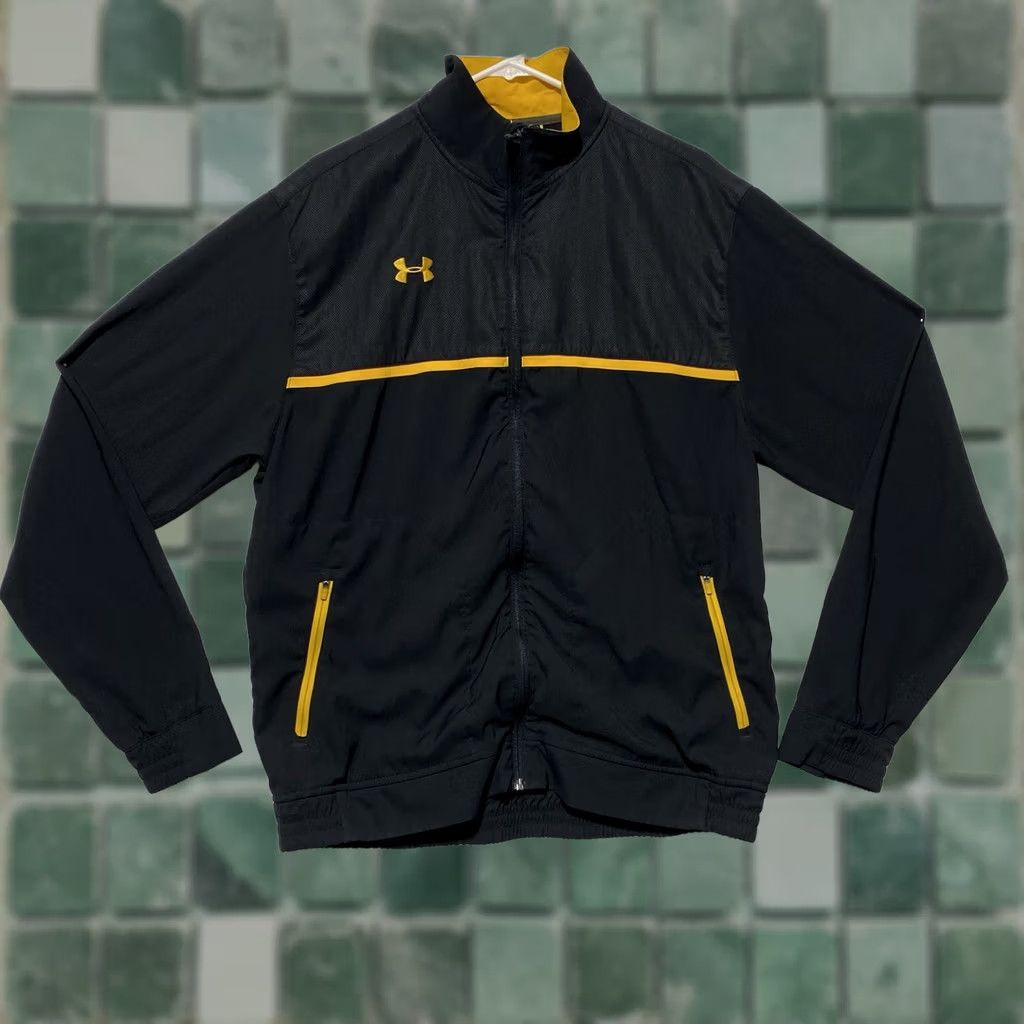 Under Armour Under Armour Mens Win It Woven Full Zip Lightweight Coat Jacket L Black Activewear Bomber Jacket Mens Size US L / EU 52-54 / 3 - 1 Thumbnail