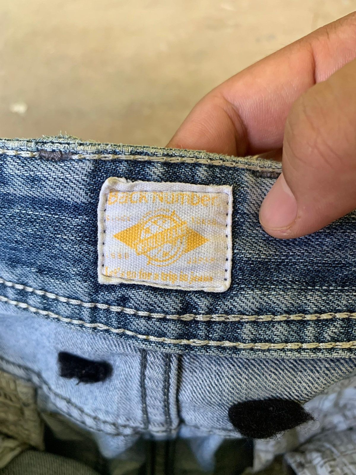 Japanese Brand Back Number Tokyo Curved 3D Distressed Denim Jeans Size US 30 / EU 46 - 5 Thumbnail