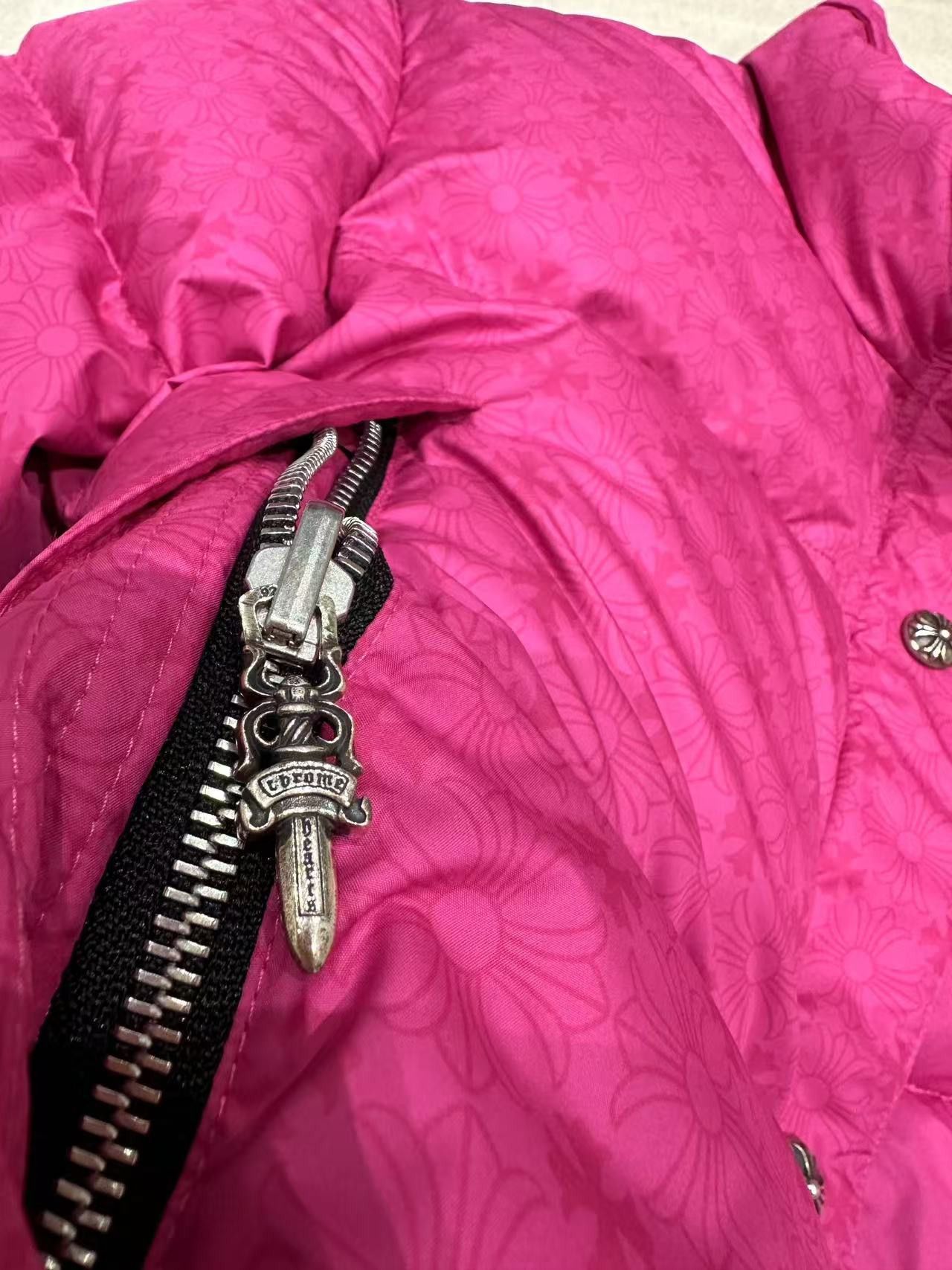 Chrome Hearts Chrome Hearts Women Pink Monogram Cropped Puffer Down Jacket Size M / US 6-8 / IT 42-44 - 9 Thumbnail