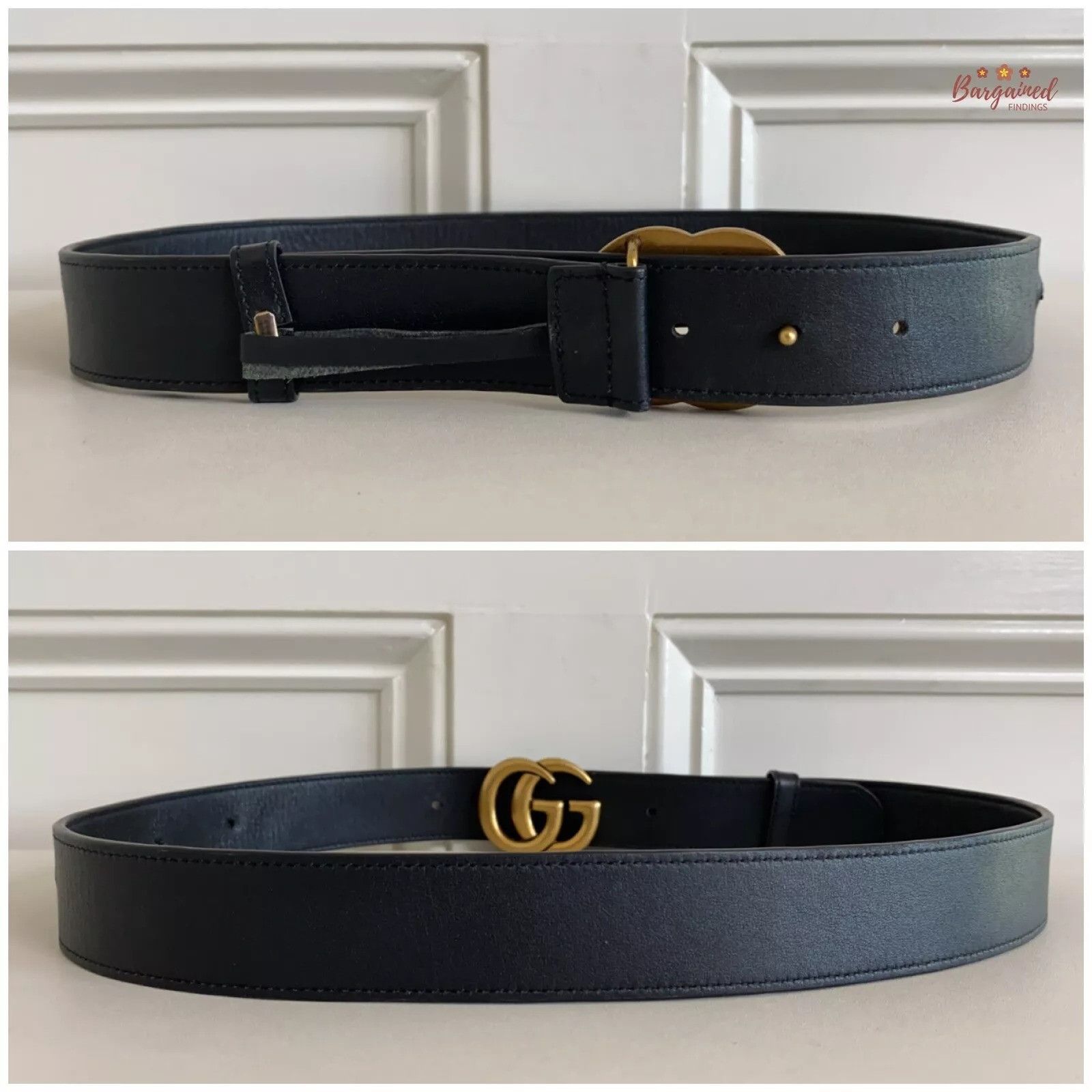 Gucci Gucci Smooth Calfskin Leather Gold Double G Buckle Belt Size 32 - 5 Thumbnail
