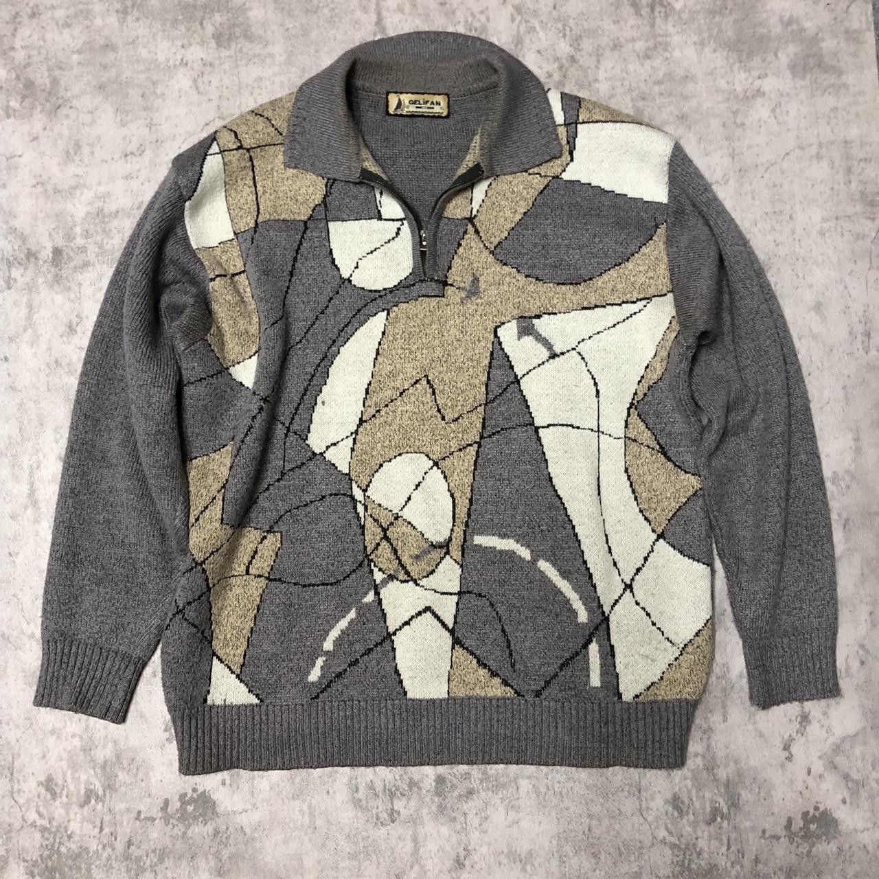 Other Grey & cream argyle sweater with a unique design argyle Size US XL / EU 56 / 4 - 1 Thumbnail