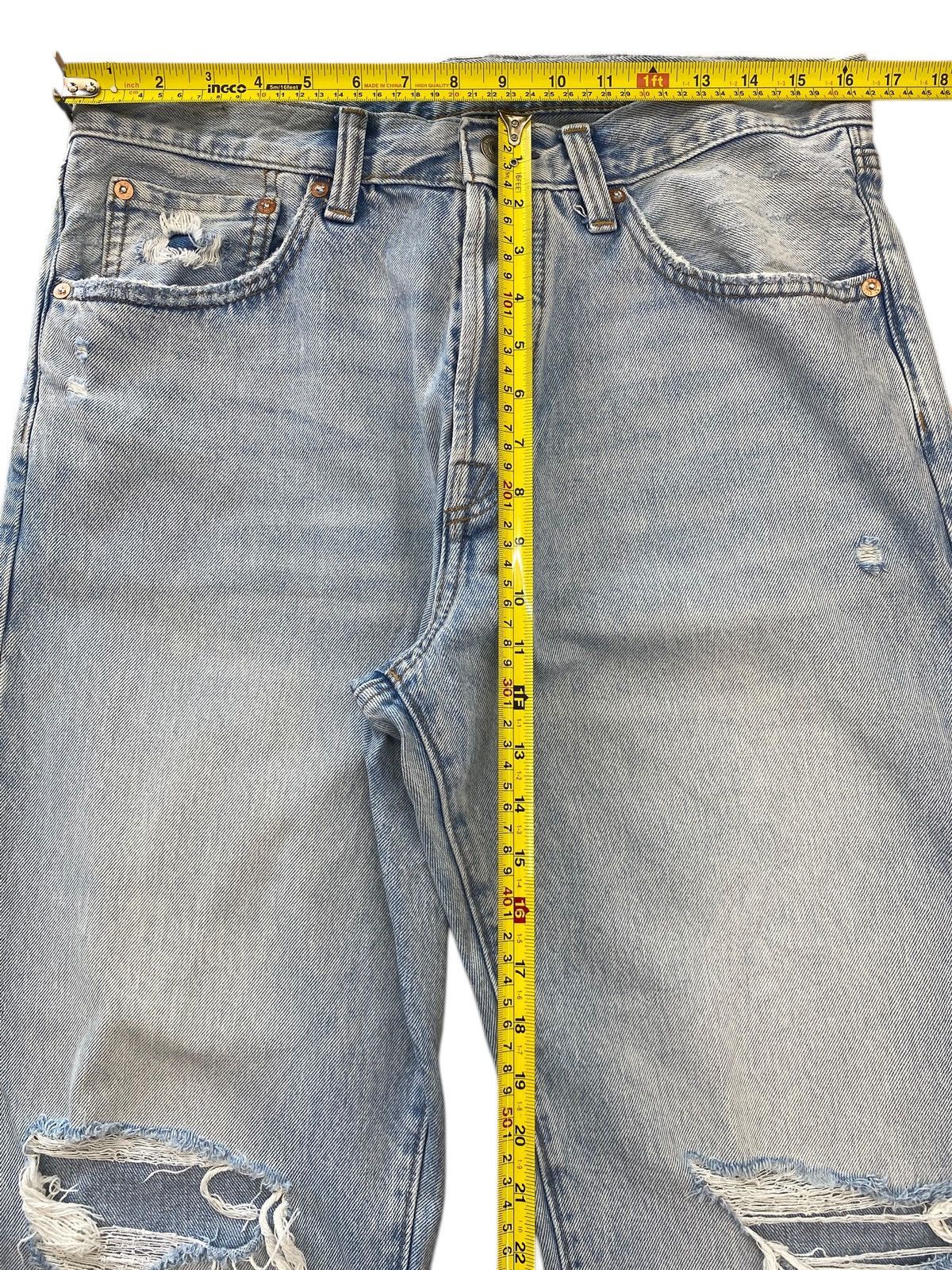 Gap Gap Faded Wash Ripped Style Straight Leg Jeans Size US 33 - 6 Thumbnail