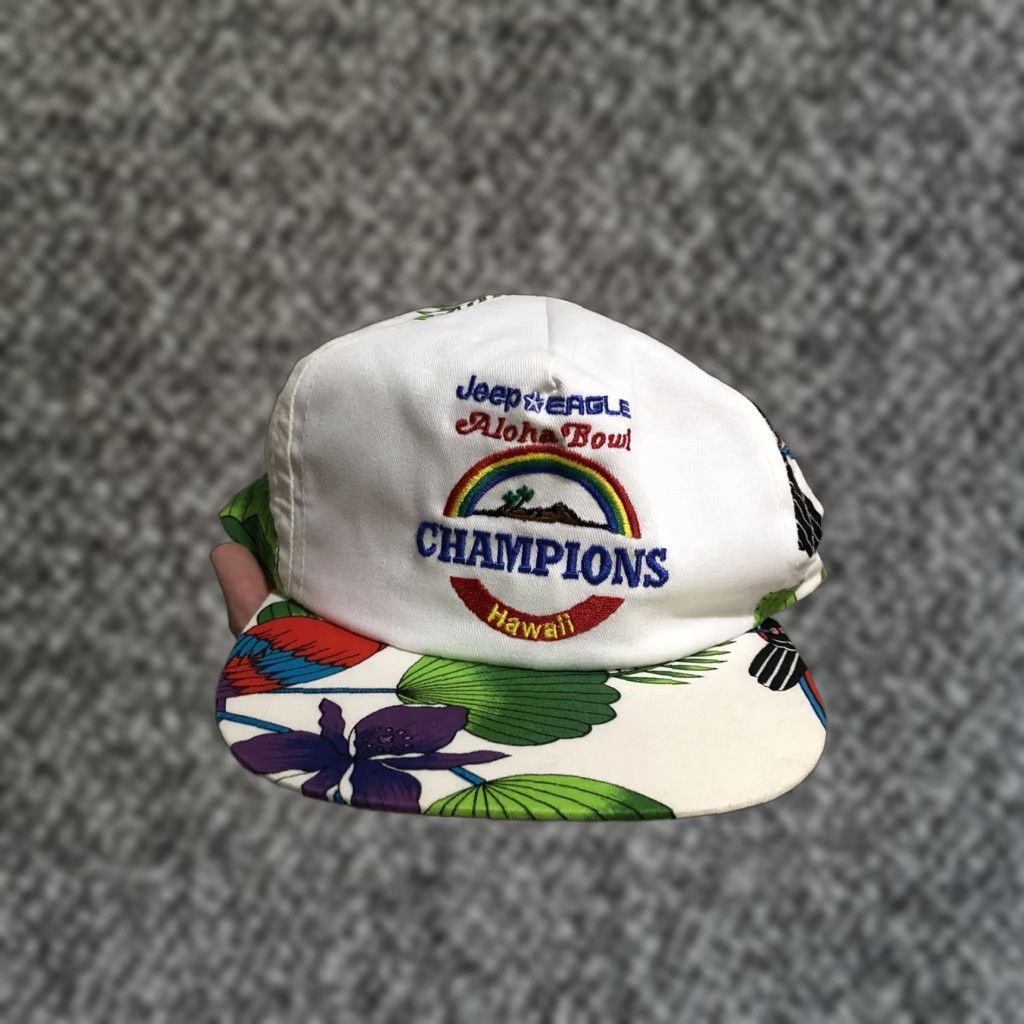 Jeep VINTAGE 1987 Jeep Eagle Aloha Bowl Hawaii Champions Hat UCLA Troy Aikman Size ONE SIZE - 1 Thumbnail