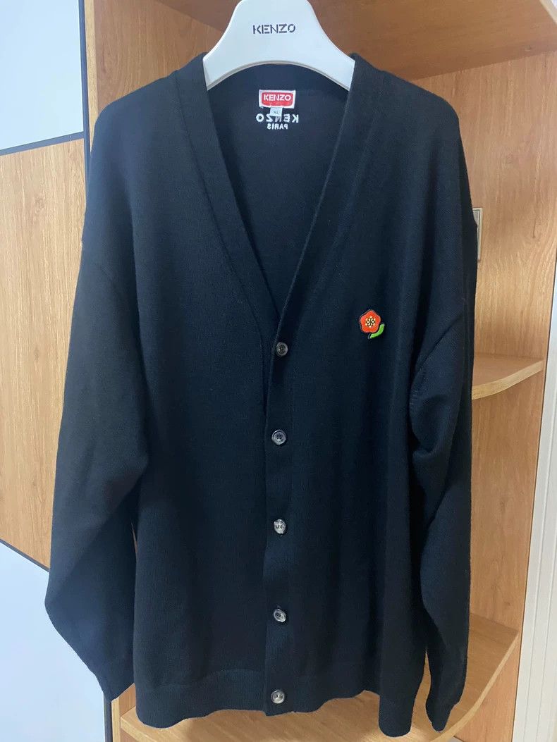 KENZO Bauhinia Men's Classic Wool Knit Cardigan