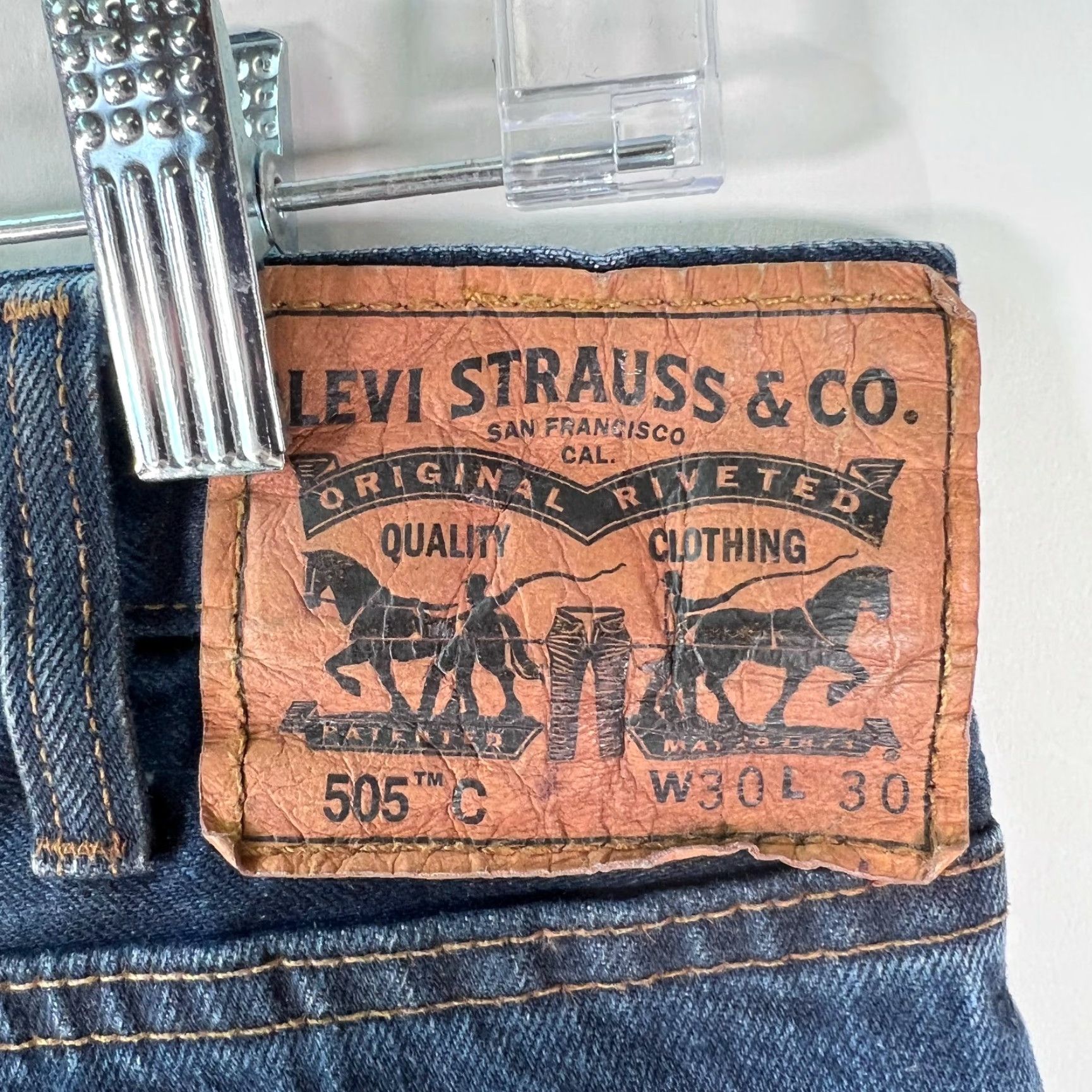 Levi's Levi Strauss And Co 505 Mens Low Rise Tapered Leg Blue Denim Jeans 30X30 Size US 30 / EU 46 - 7 Thumbnail