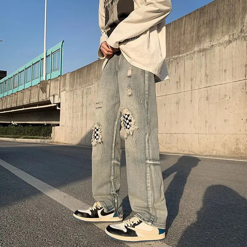 Japanese Brand Loose wide leg high street ripped jeans Size US 32 / EU 48 - 1 Thumbnail