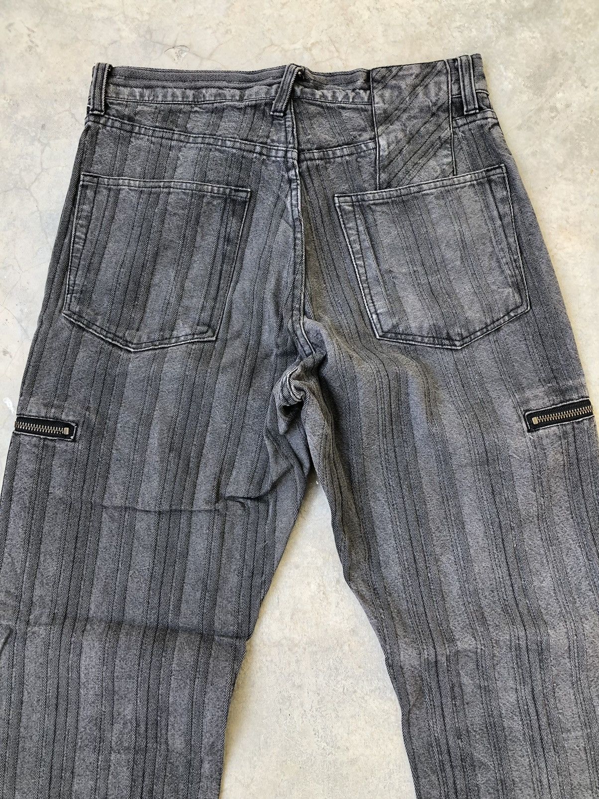 PPFM PPFM 2003 Striped Twill Cargo Double Zip Pocket Denim Size US 29 - 23 Thumbnail