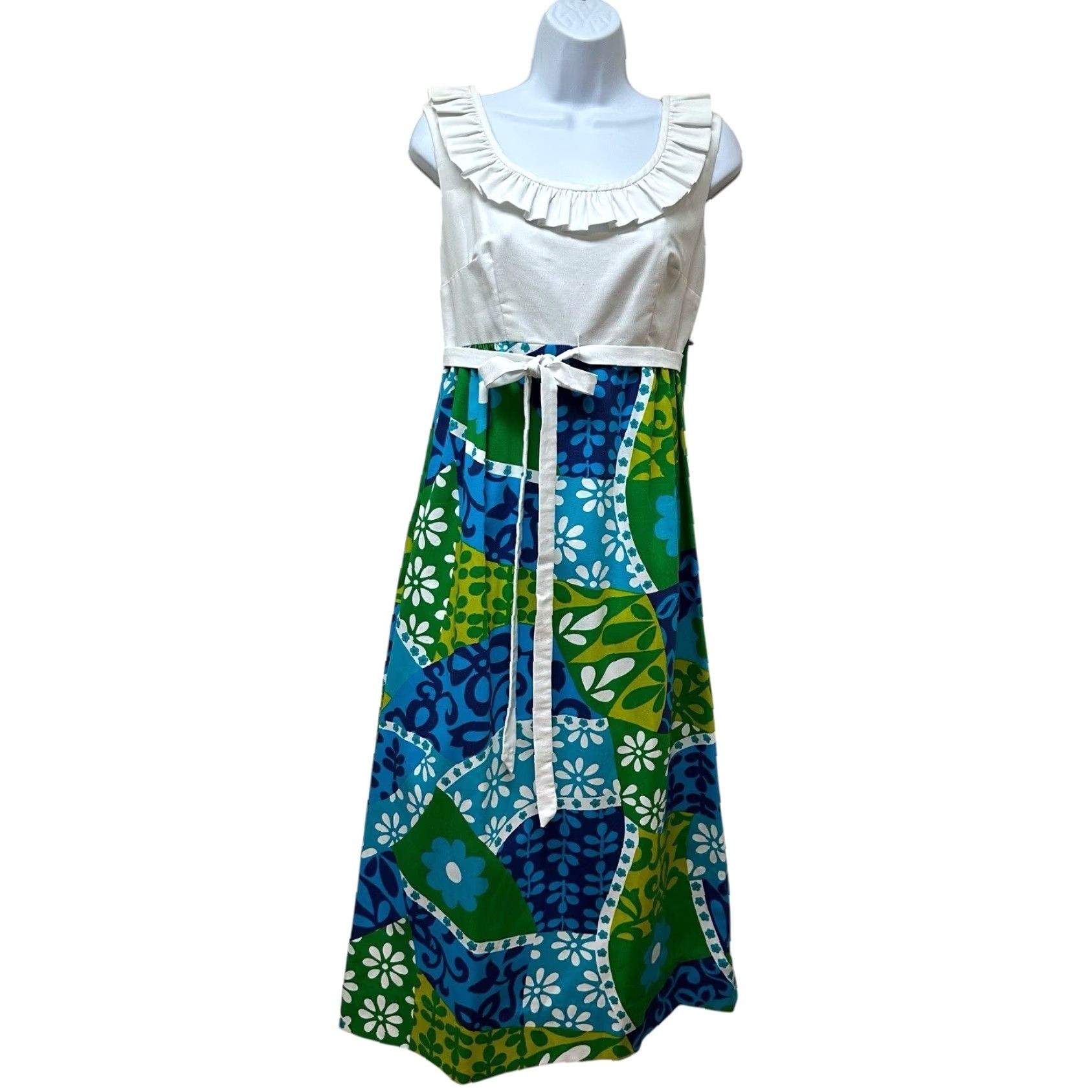 Etro VINTAGE Princess Kaiulani Dress Hawaiian Patchwork Bright Mod Retro Floral L NEW Size L / US 10 / IT 46 - 3 Thumbnail