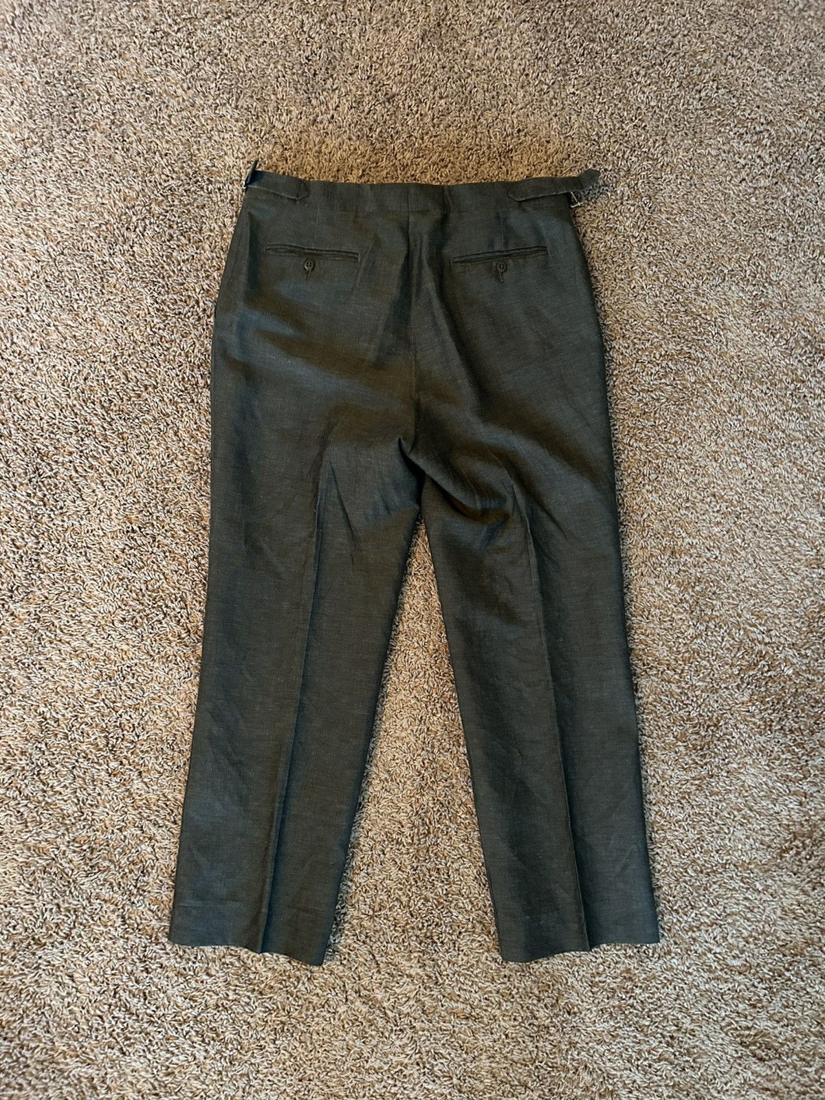 Stoffa Single Pleat Trouser Grey Wool Linen Sharkskin Size US 32 / EU 48 - 8 Thumbnail