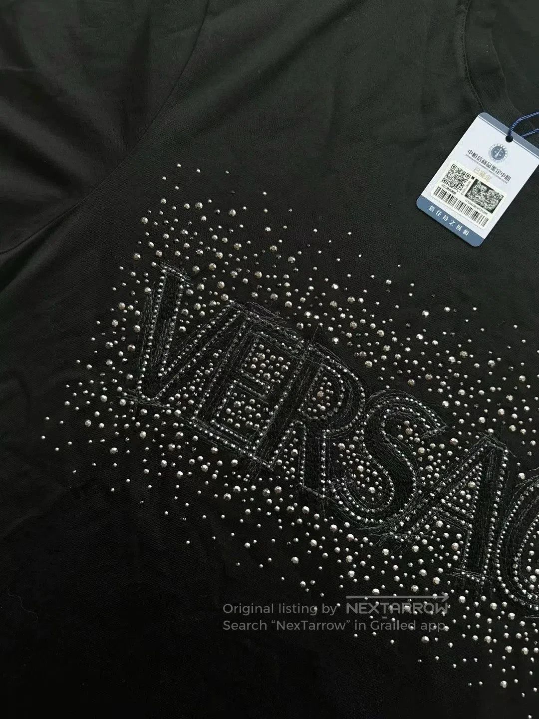 Versace Versace Black Crystal Logo Short Sleeve T-shirt. Size US S / EU 44-46 / 1 - 7 Thumbnail