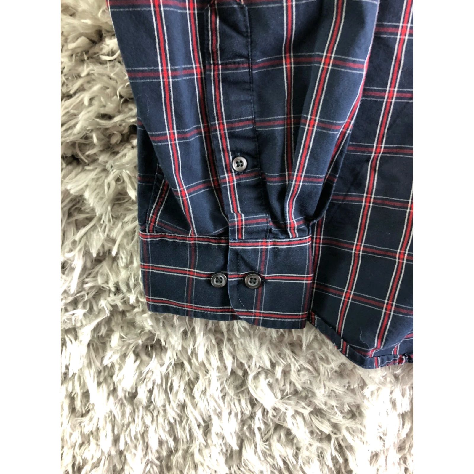 George George Shirt Mens Large 42-44 Blue Striped Long Sleeve Button Down Collar Shirt Size US L / EU 52-54 / 3 - 2 Thumbnail