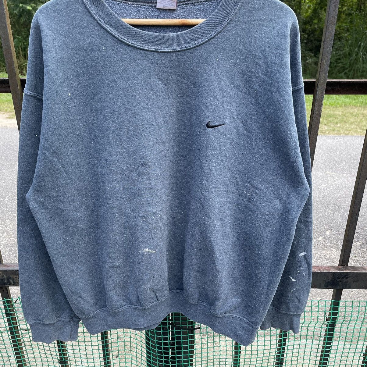 Nike × Vintage 🔥Vintage 90s Nike Mini Swoosh Trash Paint Sweatshirts Size US M / EU 48-50 / 2 - 4 Thumbnail