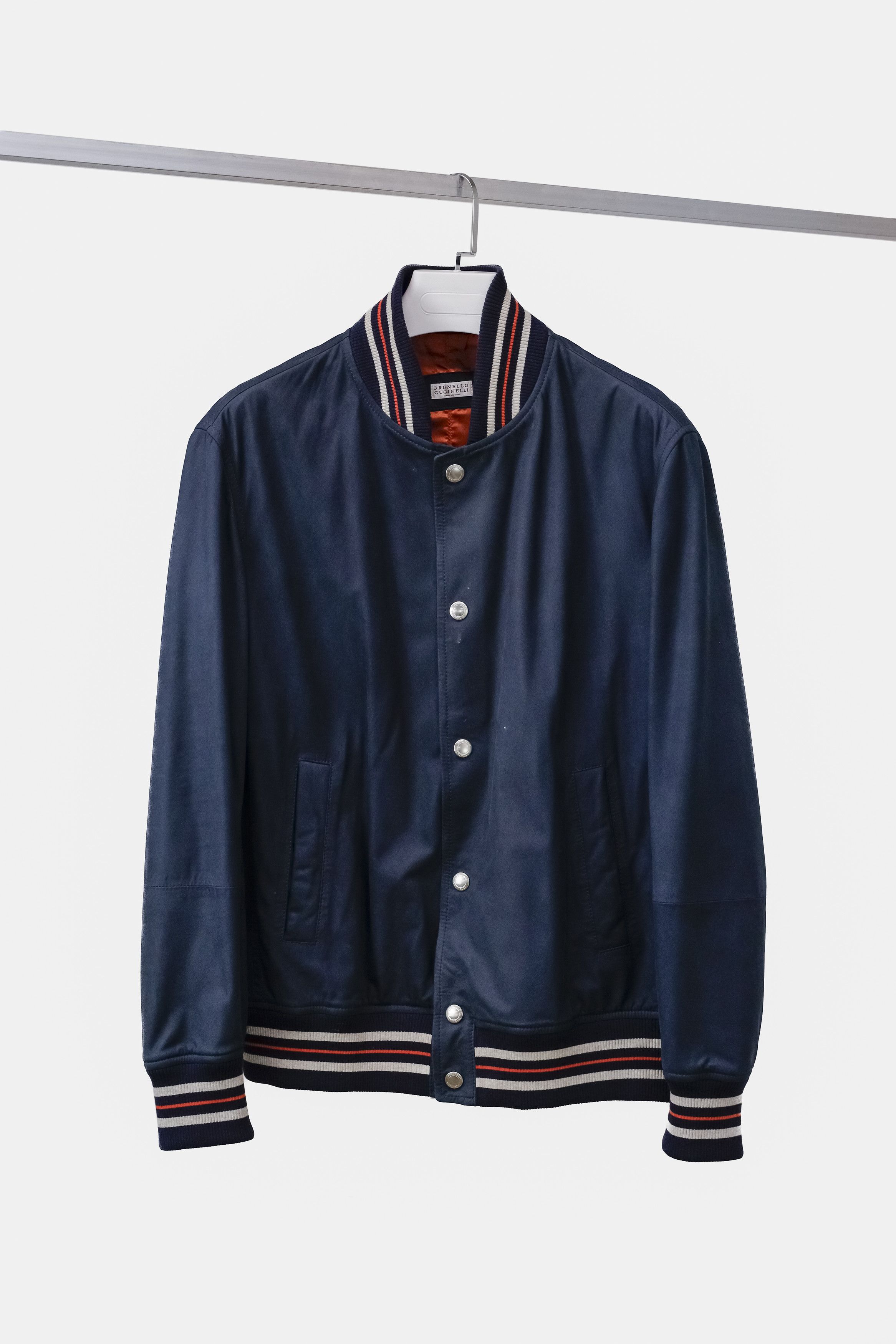 Brunello Cucinelli Nubuck Varsity Bomber