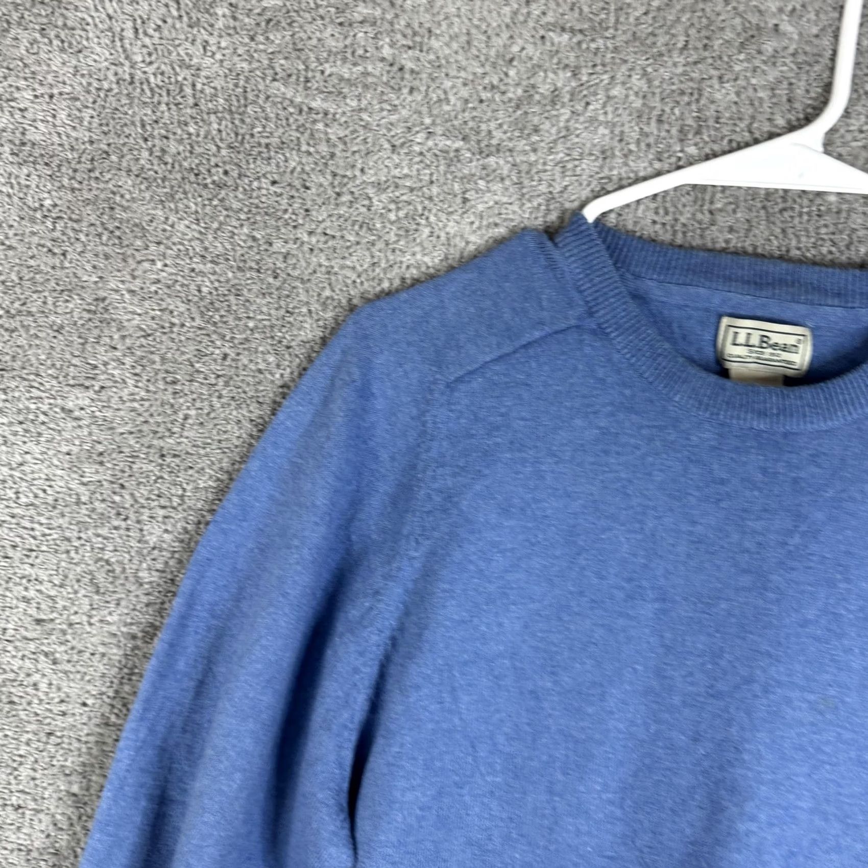 Vintage LL Bean Sweater Mens Medium Blue Cotton Cashmere Crewneck Knit Pullover Size US M / EU 48-50 / 2 - 5 Thumbnail
