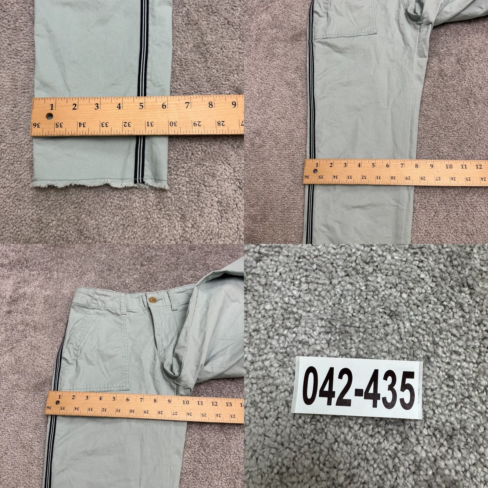 Gap Gap Factory Girlfriend Pants Womens 0 Mint Green Khaki Side Striped Ankle Raw Hem NWT Size 25" / US 0 / IT 36 - 10 Thumbnail