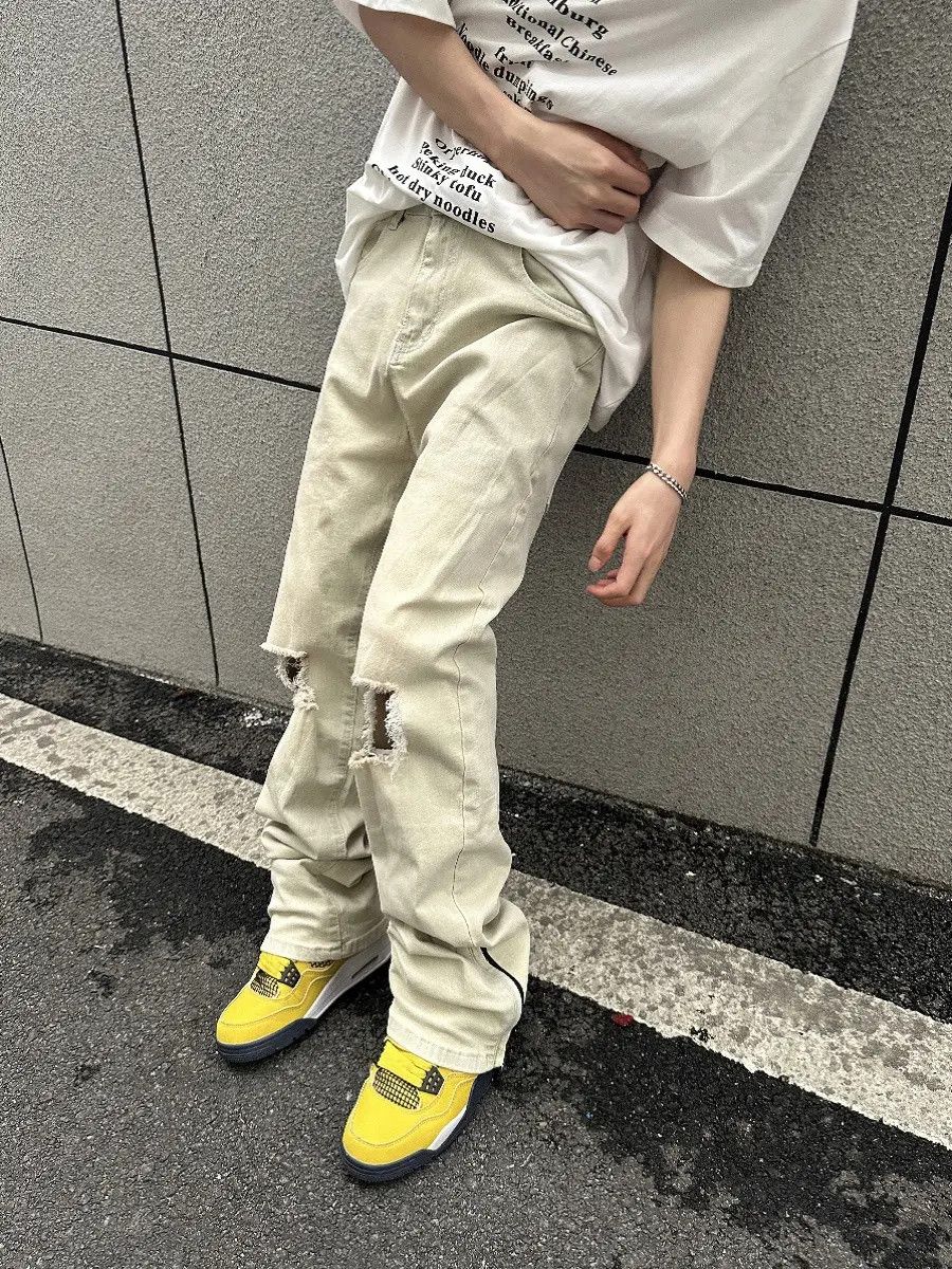 Japanese Brand × Jean Distressed White Denim Jeans Size US 32 / EU 48 - 5 Thumbnail
