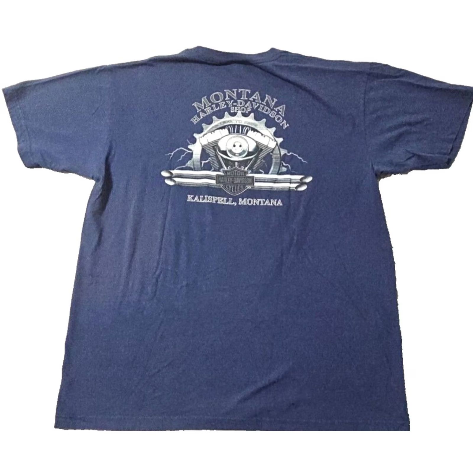 Harley Davidson Harley Davidson Shirt 2XL XXL Cotton Navy Blue Eagle Kaliapal Montana T Size US XXL / EU 58 / 5 - 2 Thumbnail