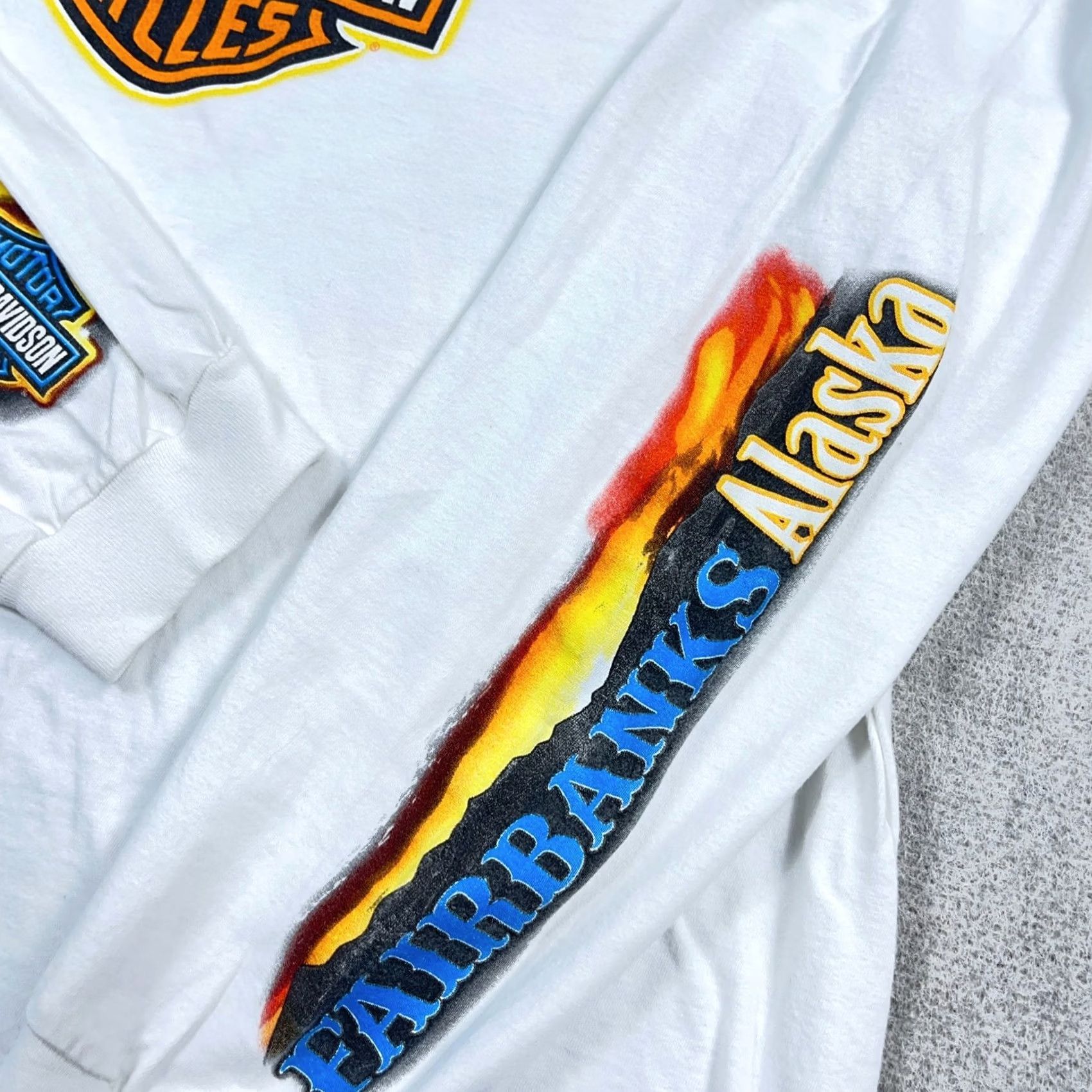 Harley Davidson Vintage Harley Davidson Shirt Men 2XL Long Sleeve Hit Fire Flames Alaska Y2K Size US XXL / EU 58 / 5 - 6 Thumbnail