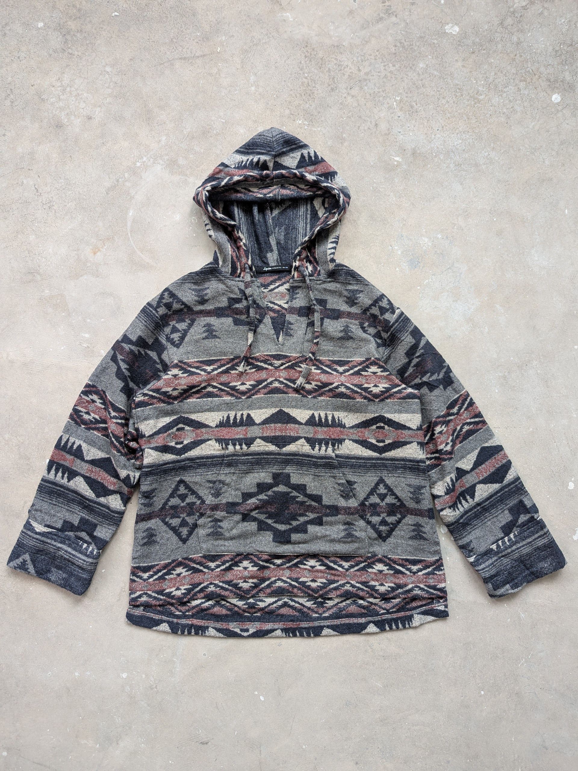 Vintage Wool Hoodie Navajo Native Pullover Sweater