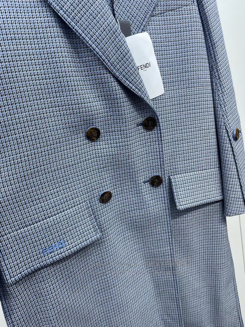 Fendi Fendi Plaid Fur Collar Lightweight Coat Size XXS / US 00 / IT 34 - 4 Thumbnail