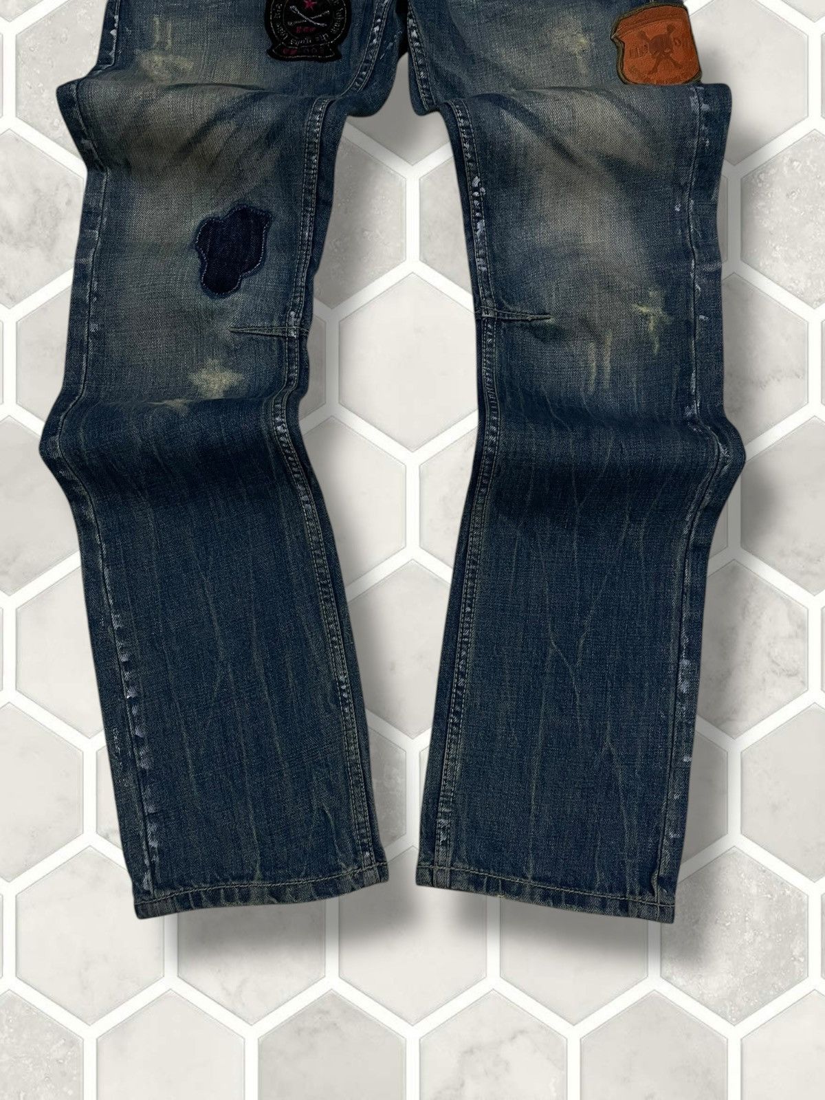 Hysteric Glamour Vintage Authentic Designer Bullet Noise Patchwork Denim Size US 30 / EU 46 - 3 Thumbnail