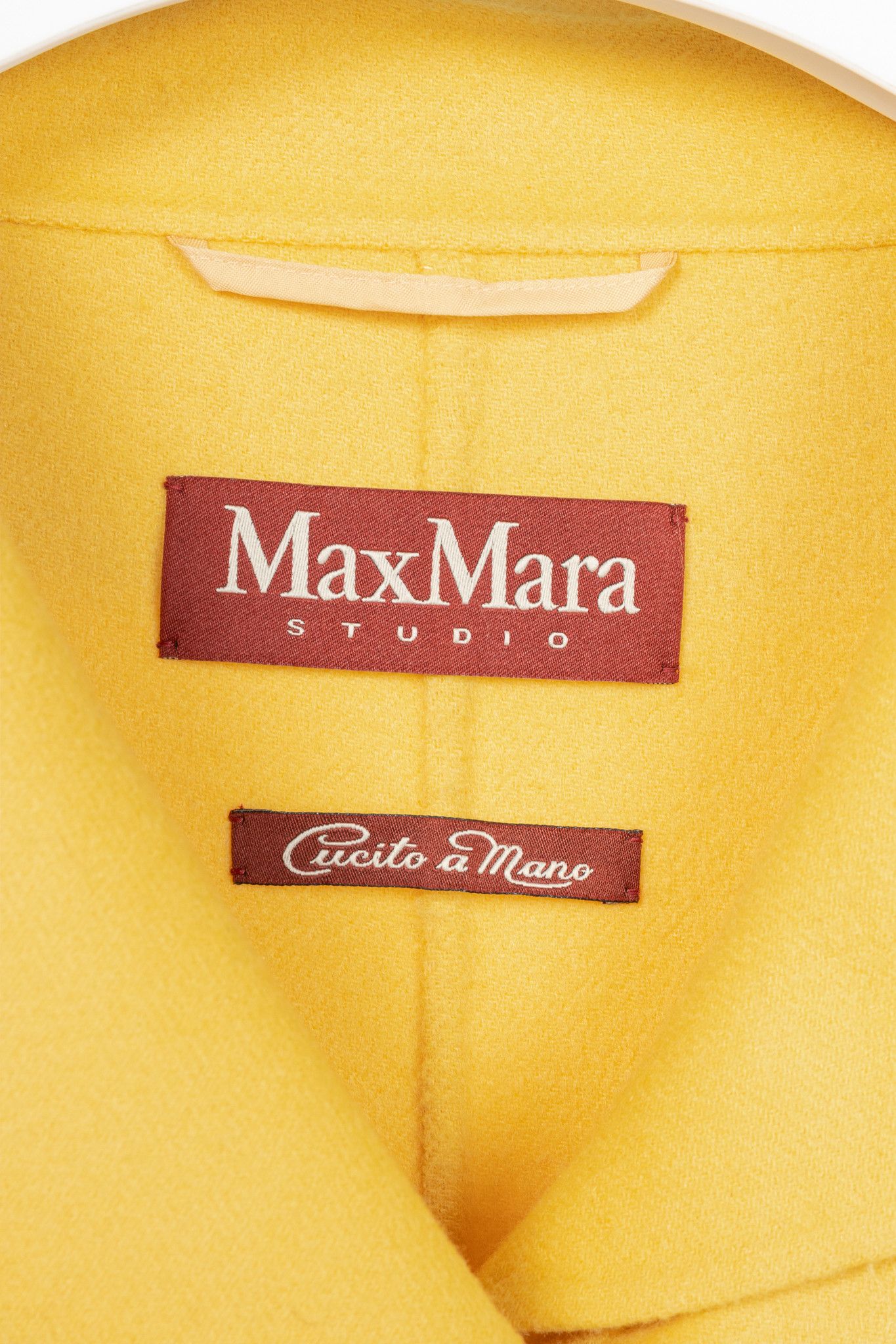 Max Mara Max Mara Studio Yellow Double-Faced Wool Shawl-Collar Coat Size XL / US 12-14 / IT 48-50 - 4 Thumbnail
