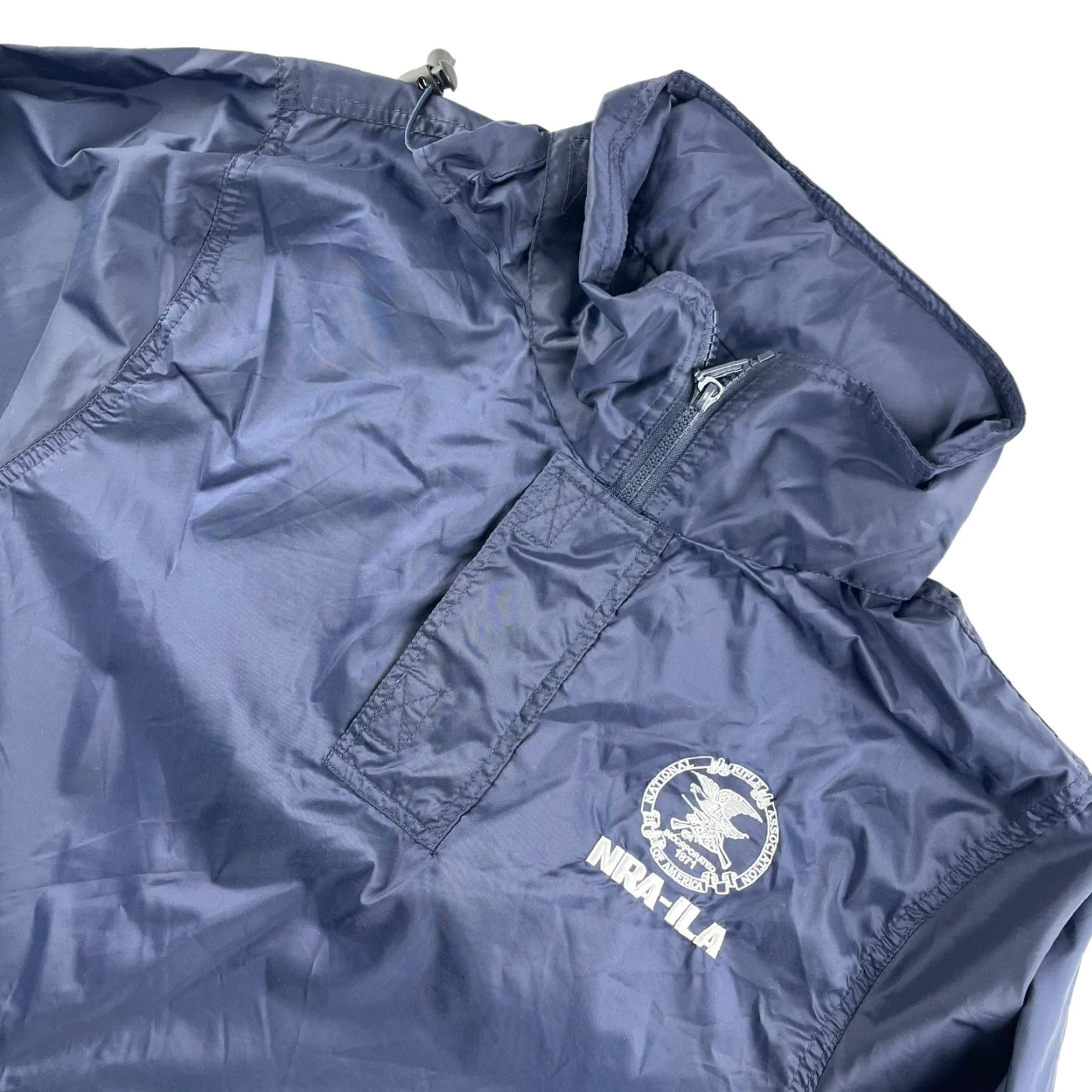 Vintage NRA Embroidered Nylon Windbreaker Jacket NAVY Blue 1/4 Zip Large Mens Jacket Size US L / EU 52-54 / 3 - 2 Thumbnail