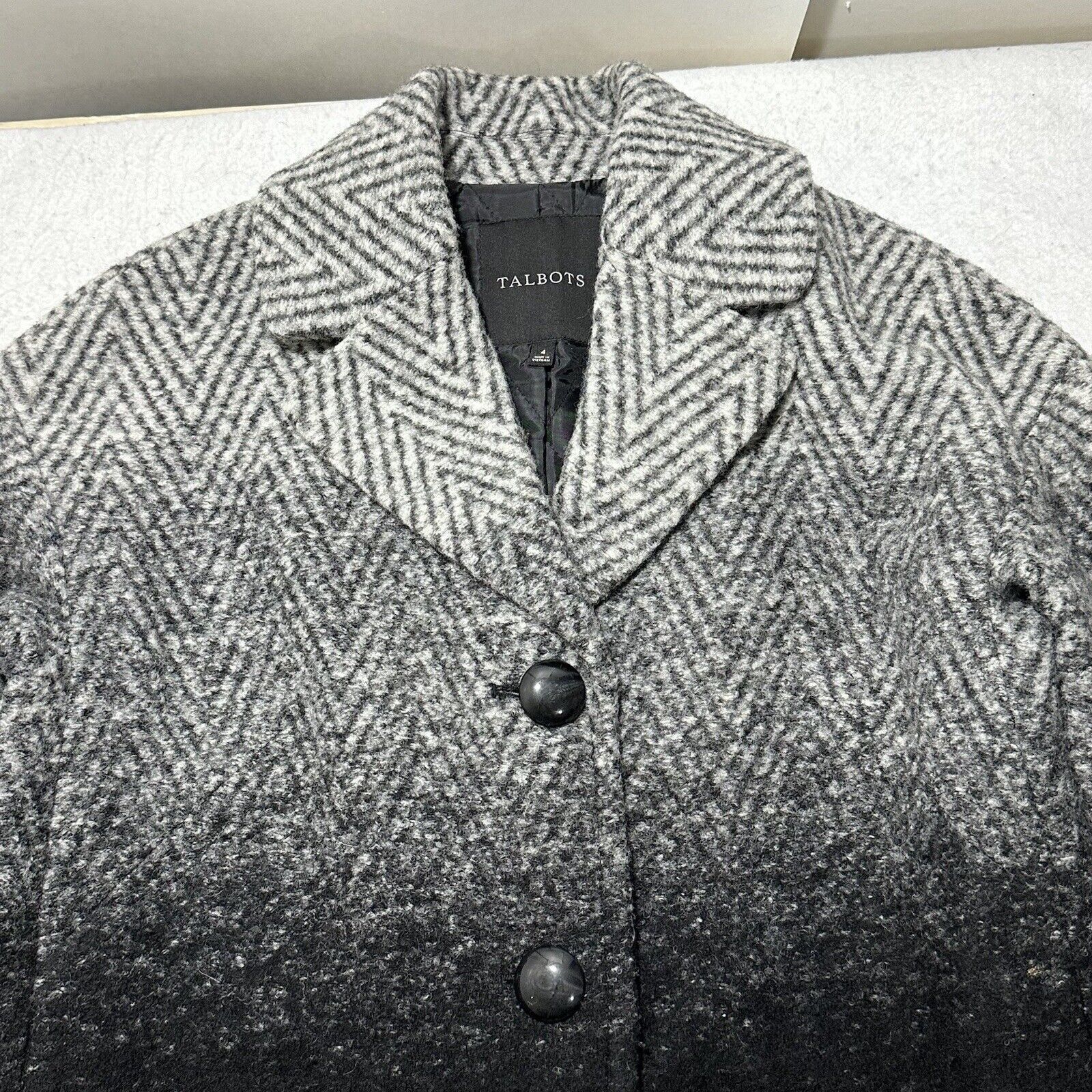 Other Talbots 4 Wool Pea Coat Button Front Heavyweight Gray Coat Size S / US 4 / IT 40 - 2 Thumbnail