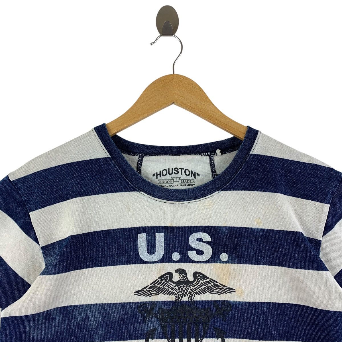 Vintage HOUSTON U.S NAVY stripe tee Size US M / EU 48-50 / 2 - 2 Thumbnail