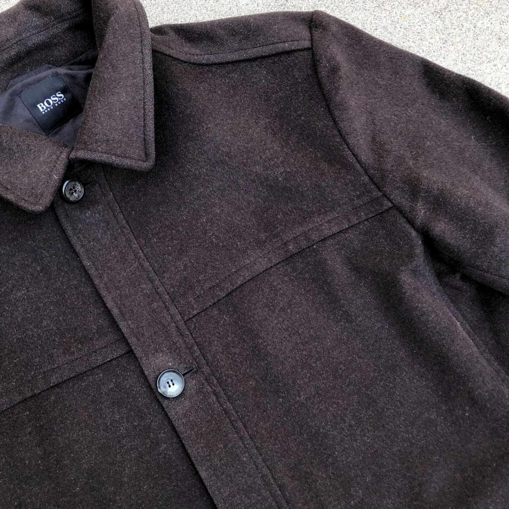 Hugo Boss HUGO BOSS Overcoat Jacket Men 44R Wool Cashmere Brown Button Winter Heavy Coat Size US S / EU 44-46 / 1 - 5 Thumbnail