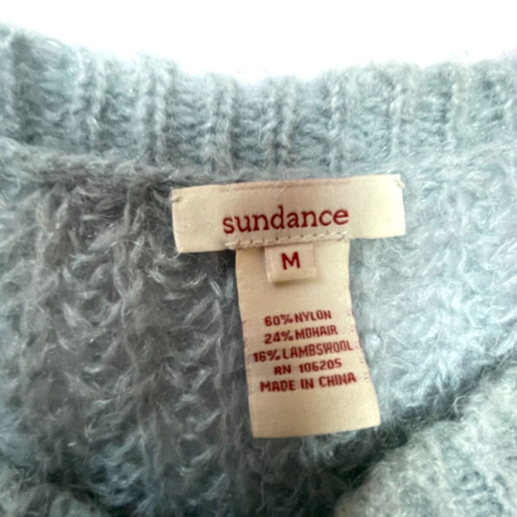 Vintage Sundance Womens Blue Mohair Lambswool Pullover Sweater Medium Knitted Hi-Low Hem Size M / US 6-8 / IT 42-44 - 3 Thumbnail