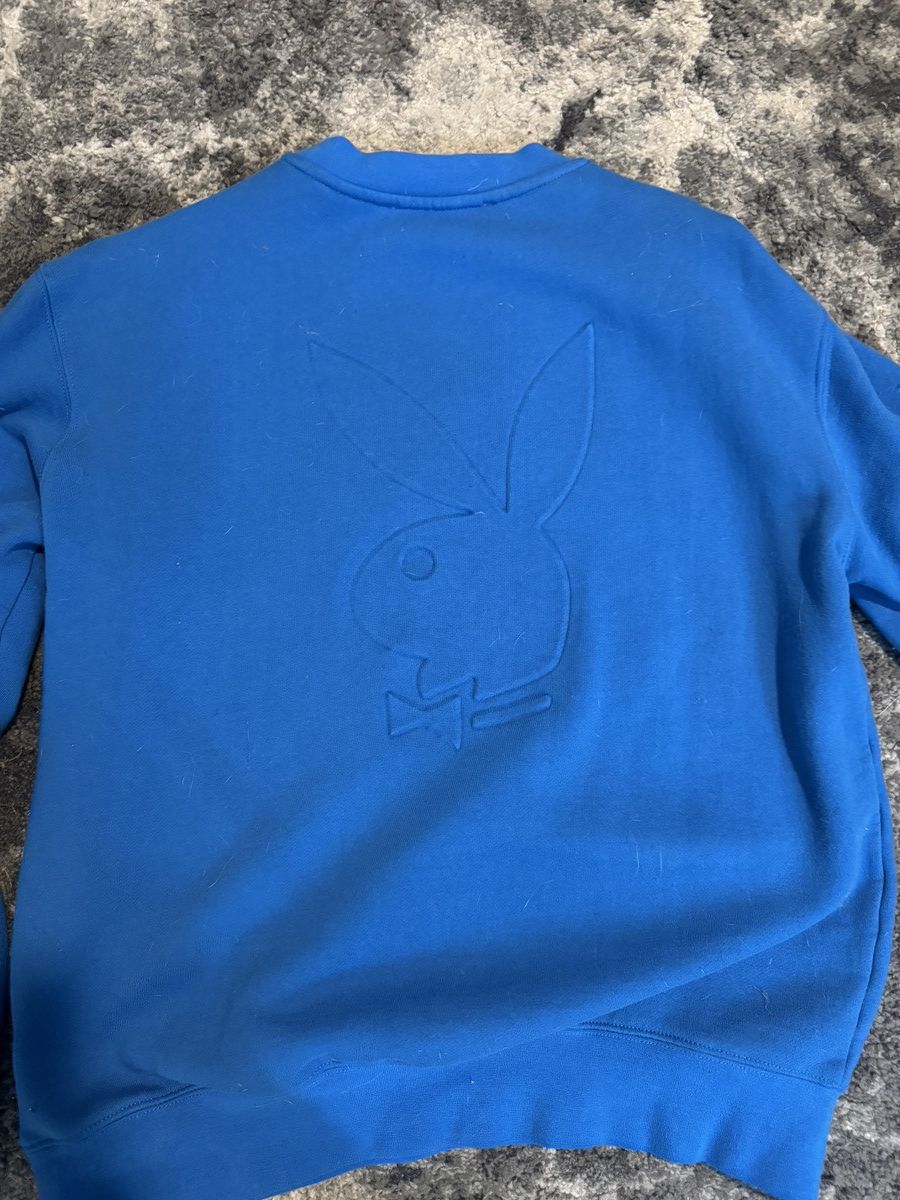 Playboy Playboy Embossed Blue Crewneck Sweatshirt Size US S / EU 44-46 / 1 - 2 Thumbnail