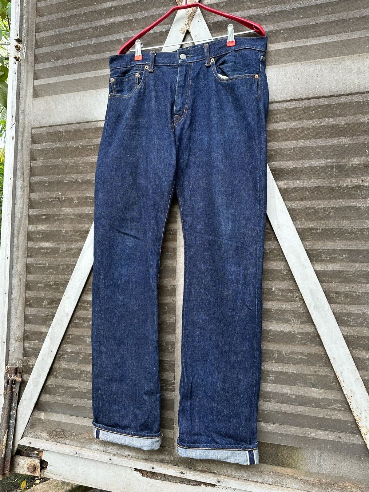 KOJIMA GENES 👹Kojima Genes Japan Straight Cut Denim Pants Size US 33 - 4 Thumbnail