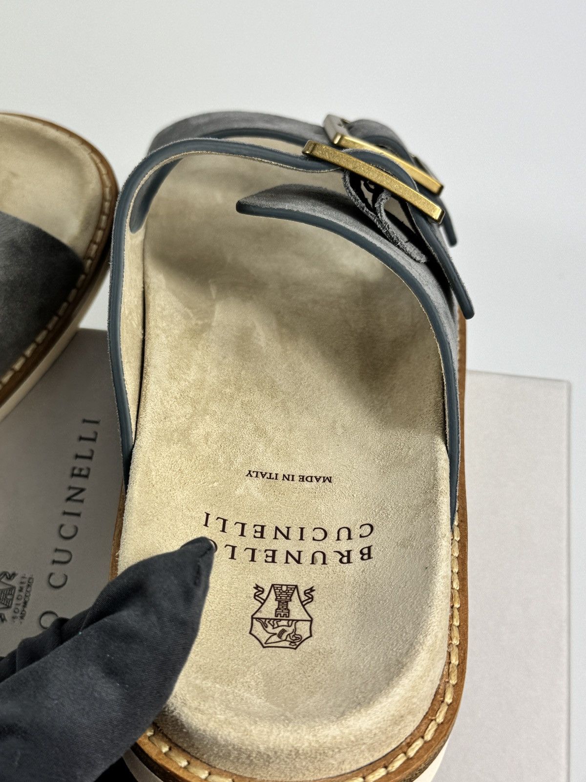 Brunello Cucinelli TWO STRAP SLIP ON SUEDE SANDALS Size US 10 / EU 43 - 5 Thumbnail