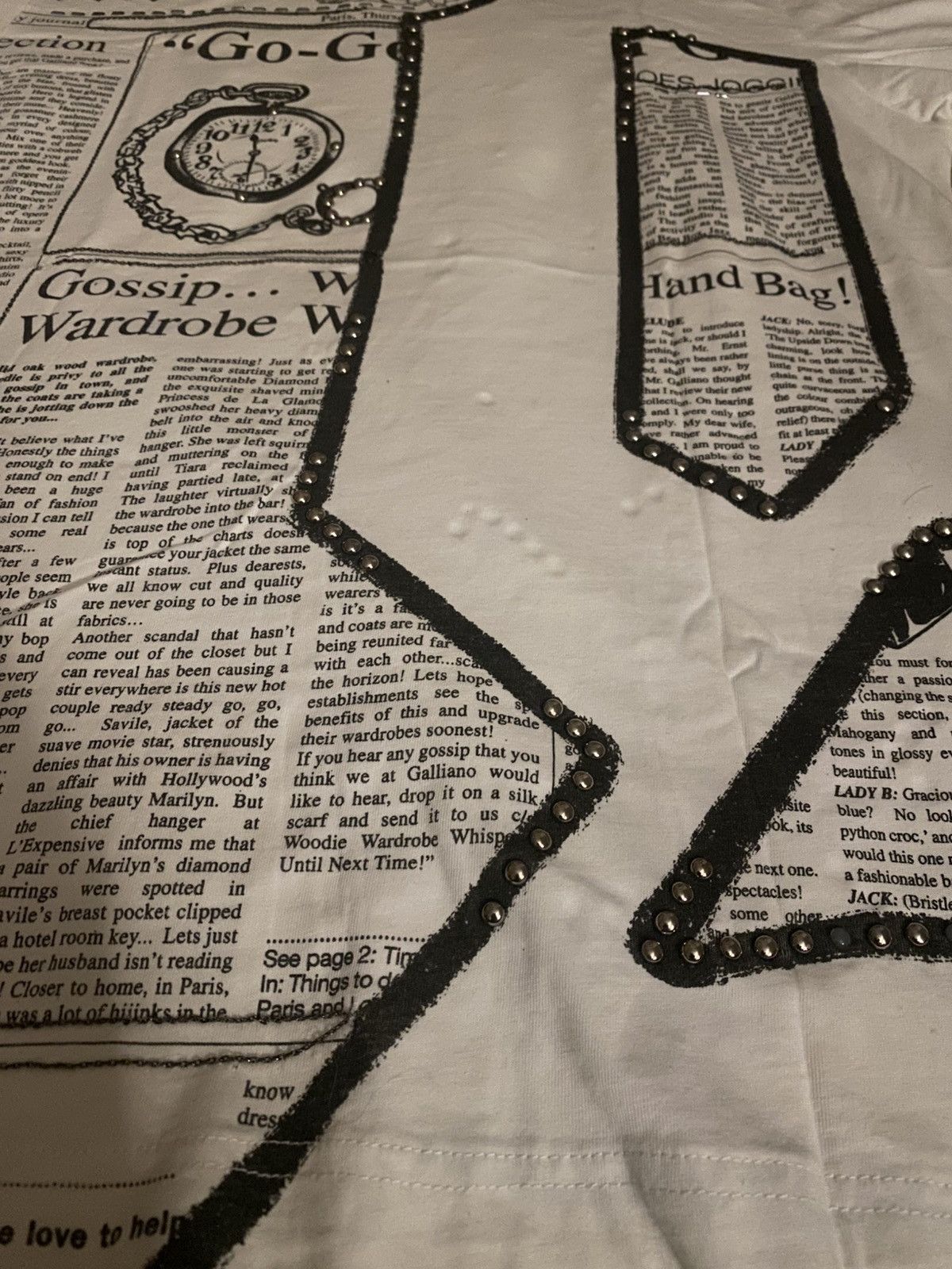 John Galliano John Galliano Iconic Newspaper Fullprint T Shirt Size US XL / EU 56 / 4 - 3 Thumbnail