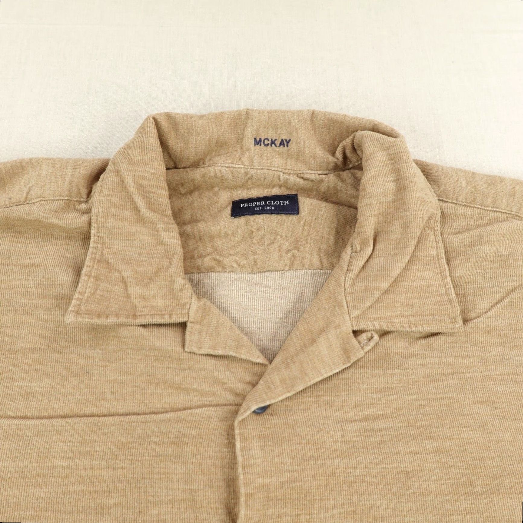 Proper Cloth VINTAGE Proper Cloth Men's Shirt XL Corduroy Button-Up Long Sleeve Collared Easy Care Beige 90s Fashion Size US XL / EU 56 / 4 - 2 Thumbnail