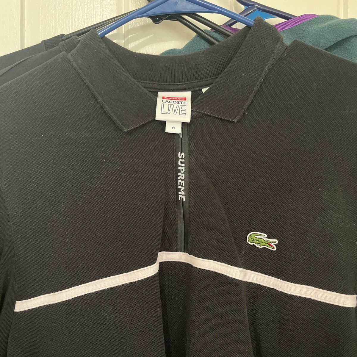 Supreme Croc Velour Zip Polo ポロシャツ Supreme LACOSTE Velour Polo Black Spring/Summer 2018