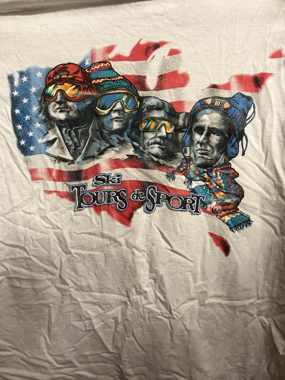 Fruit Of The Loom VTG Ski Mount Rushmore T-shirt Tours de Sport Statue Liberty Size US XL / EU 56 / 4 - 5 Thumbnail
