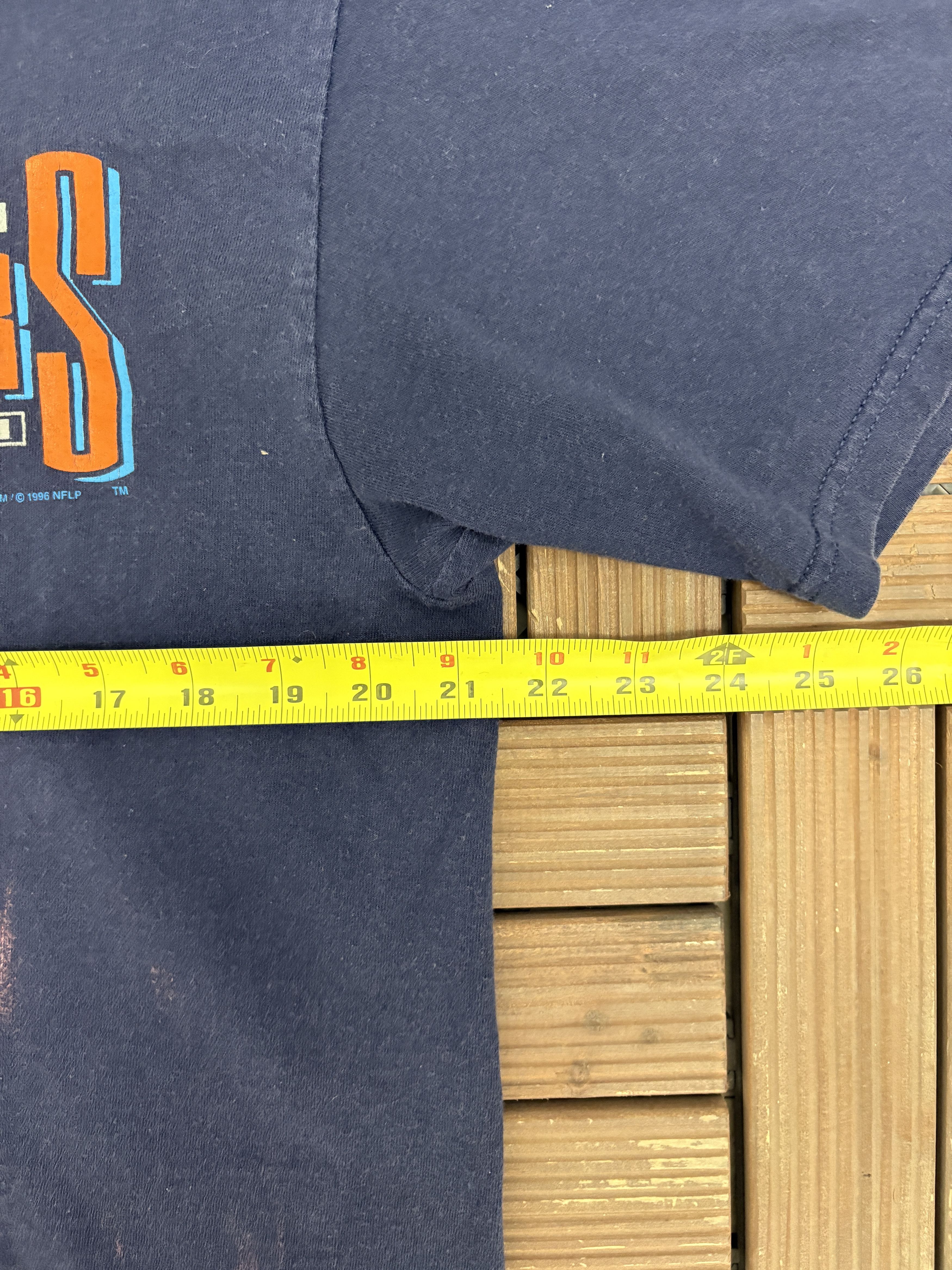 Vintage Chicago Bears 1996 Schedule Vintage Blue T-Shirt Tee Size US L / EU 52-54 / 3 - 8 Thumbnail