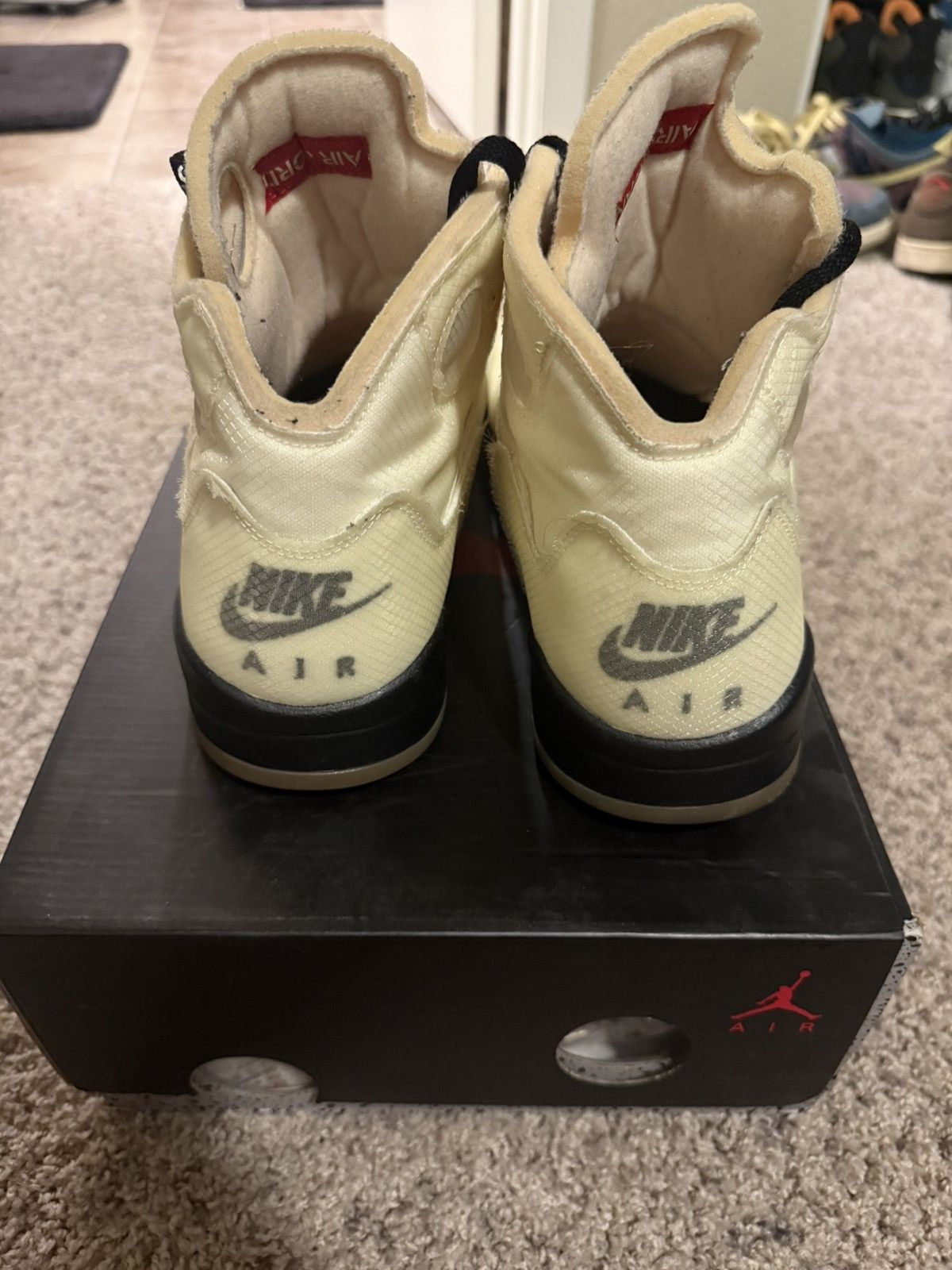 Jordan Brand × Off-White OFF WHITE JORDAN 5 SAIL Size US 12.5 / EU 45-46 - 4 Thumbnail