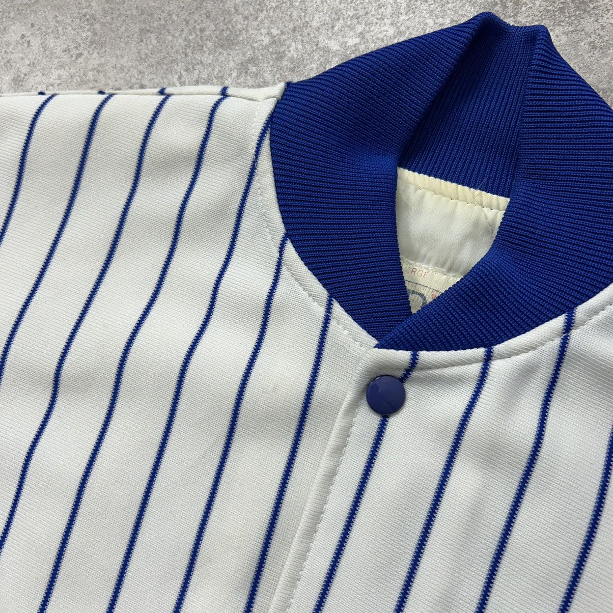 MLB × Vintage VTG 80s 90s MLB NEW YORK METS FELCO PINSTRIPE BOMBER JACKET Size US L / EU 52-54 / 3 - 5 Thumbnail