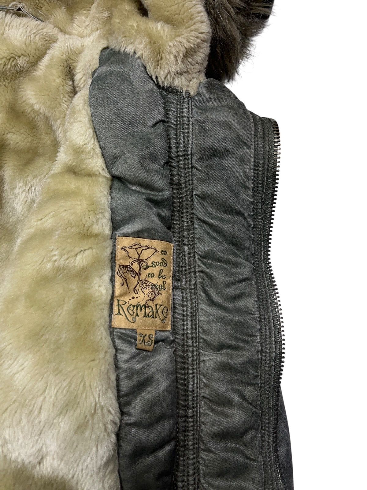 If Six Was Nine Vintage y2k Cropped Faux Fur Alaska Bomber Jacket Washed Size XS / US 0-2 / IT 36-38 - 10 Thumbnail