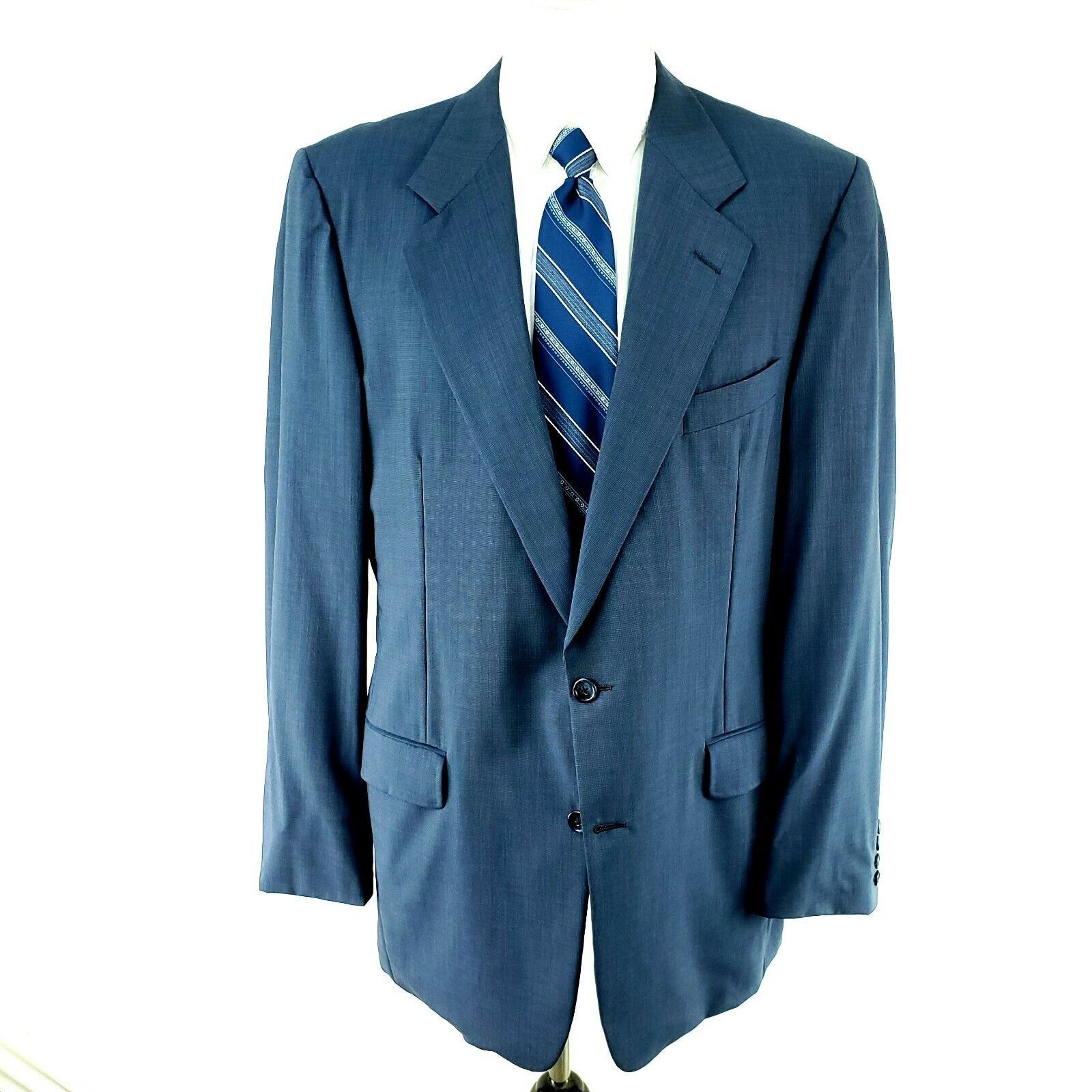 Hickey Freeman Hickey Freeman Barney's New York Wool 2 Button Blazer 42L Bl Size 42L - 3 Thumbnail