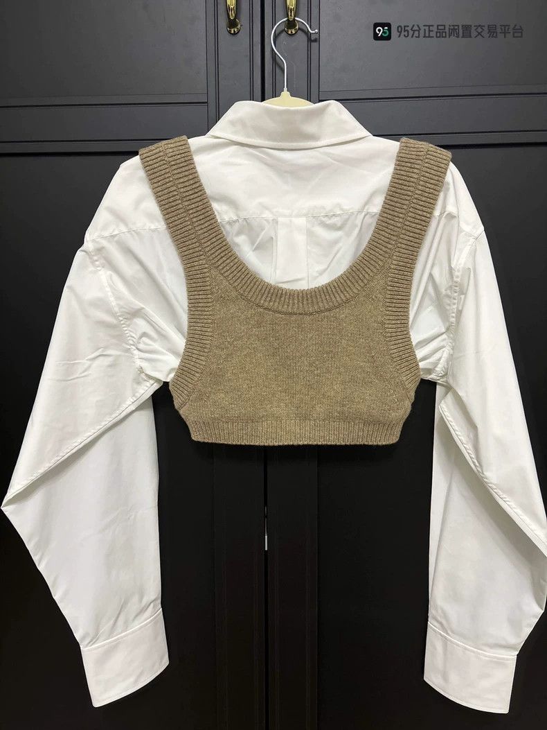 Alexander Wang Alexander Wang Knit Shirt Layered Top- Size XS / US 0-2 / IT 36-38 - 2 Thumbnail