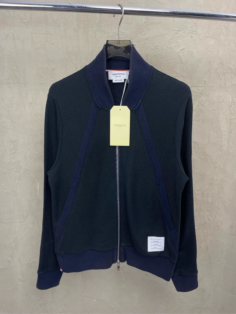Thom Browne Thom browne Tibetan green oblique stripe zipper baseball ja Size US L / EU 52-54 / 3 - 1 Thumbnail