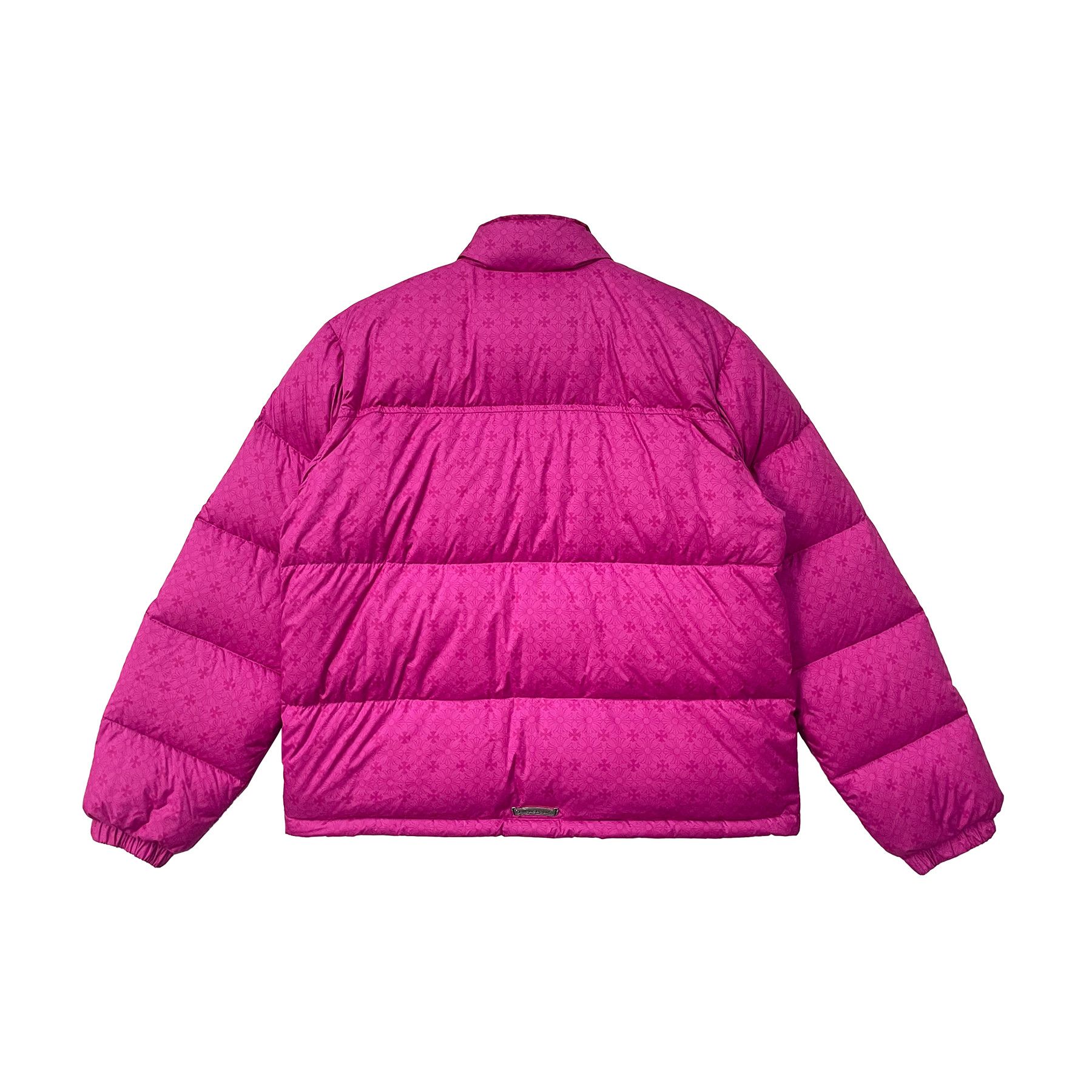 Chrome Hearts Monogram Cross Pattern Pink Puffer Jacket