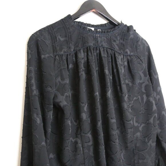 Aritzia Aritzia Wilfred Lourdes Chiffon Prairie Black Silk Blouse Size XS / US 0-2 / IT 36-38 - 2 Thumbnail