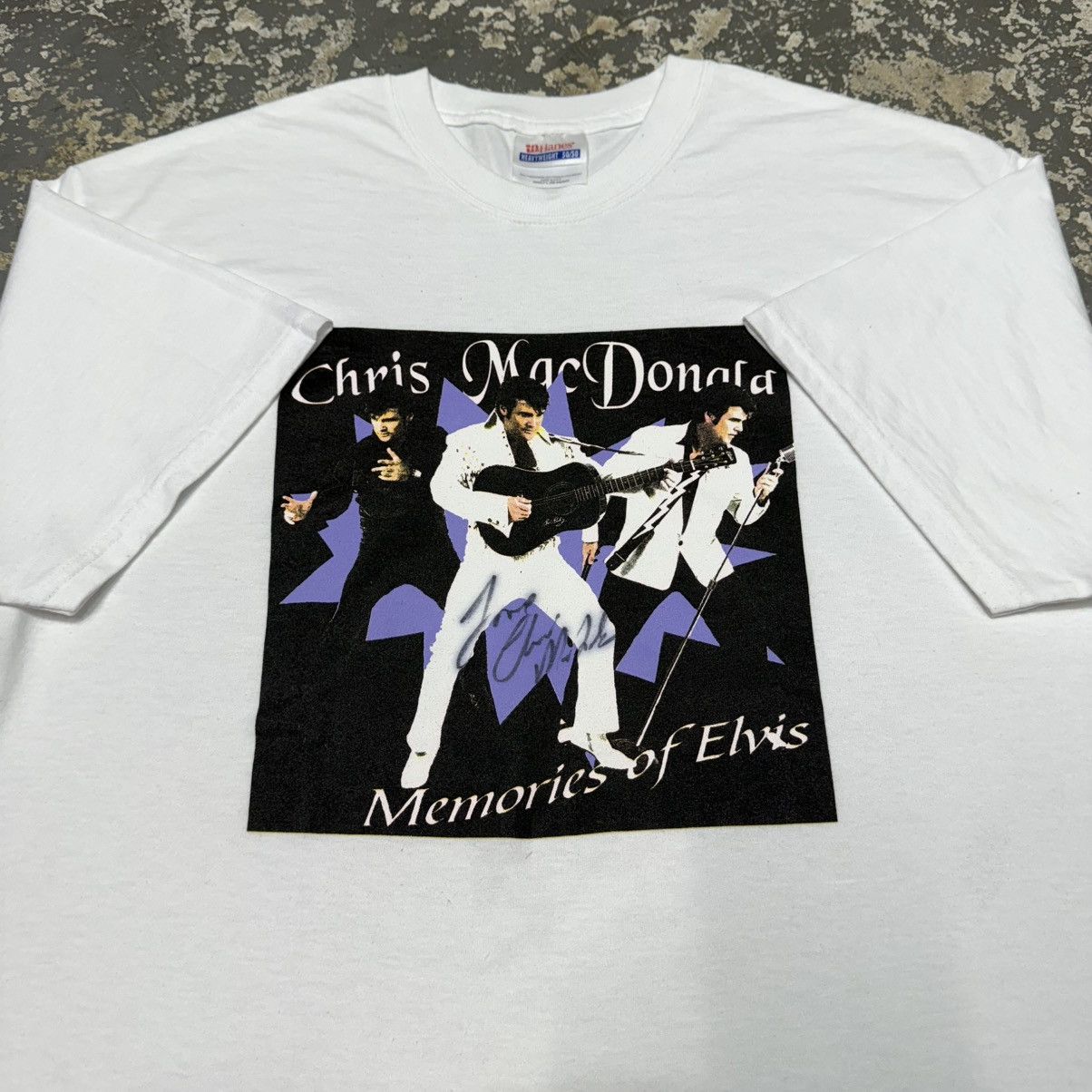 Band Tees Vintage Chris MacDonald Memories of Elvis Presley Signed Tsh Size US L / EU 52-54 / 3 - 3 Thumbnail