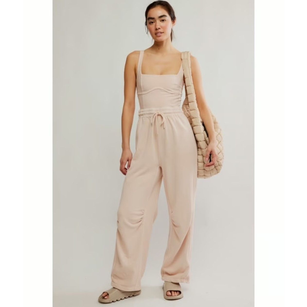Free People New Free People Movement In Bound Onesie In Blush Pink Sz M Size 28" / US 6 / IT 42 - 1 Thumbnail